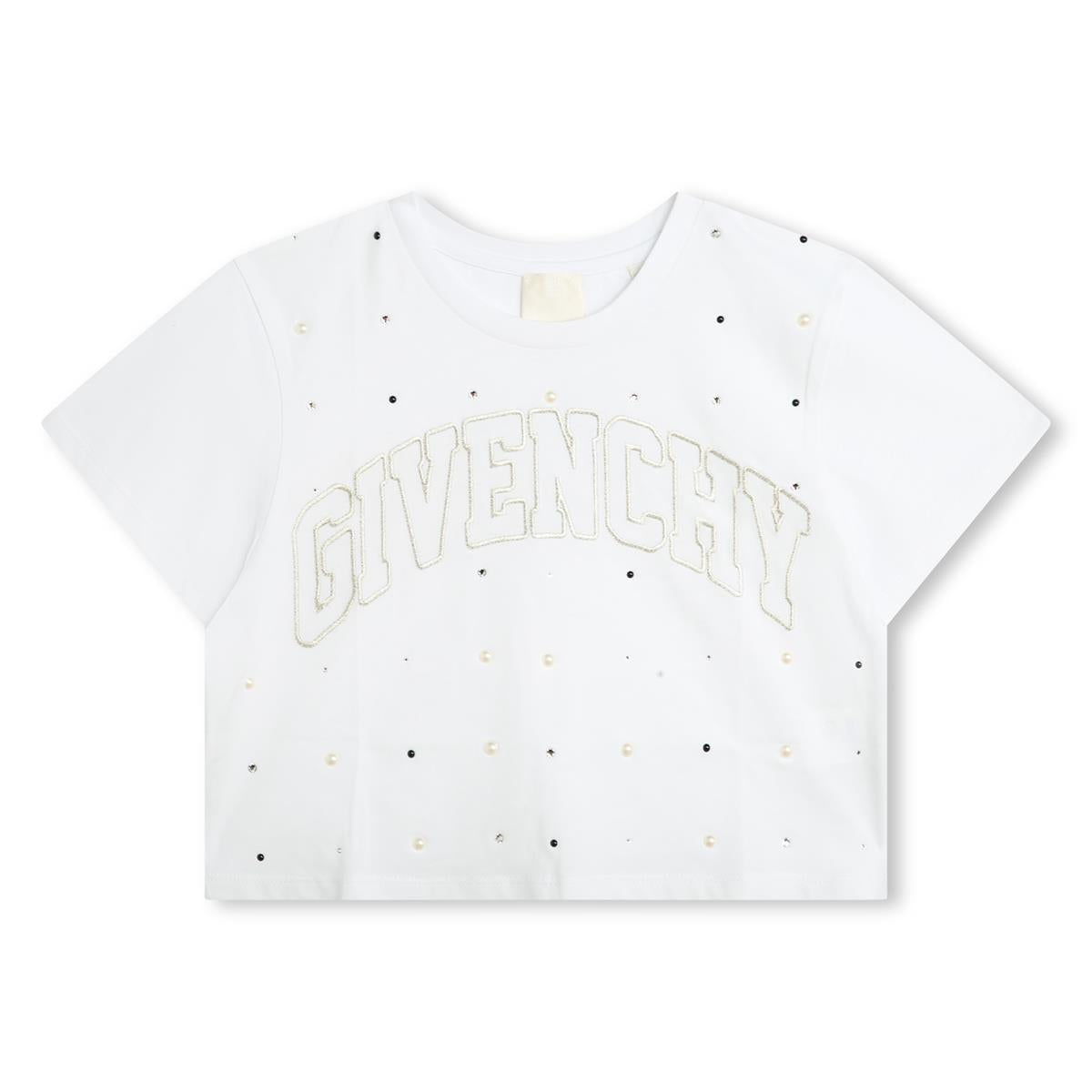 Girls White Logo Cotton T-Shirt