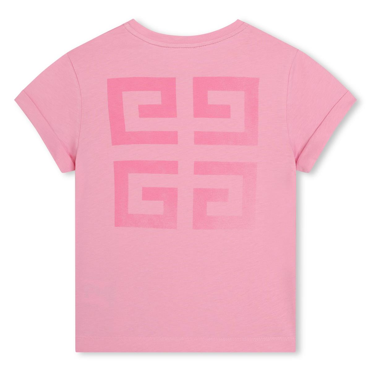 Girls Pink Logo Cotton T-Shirt