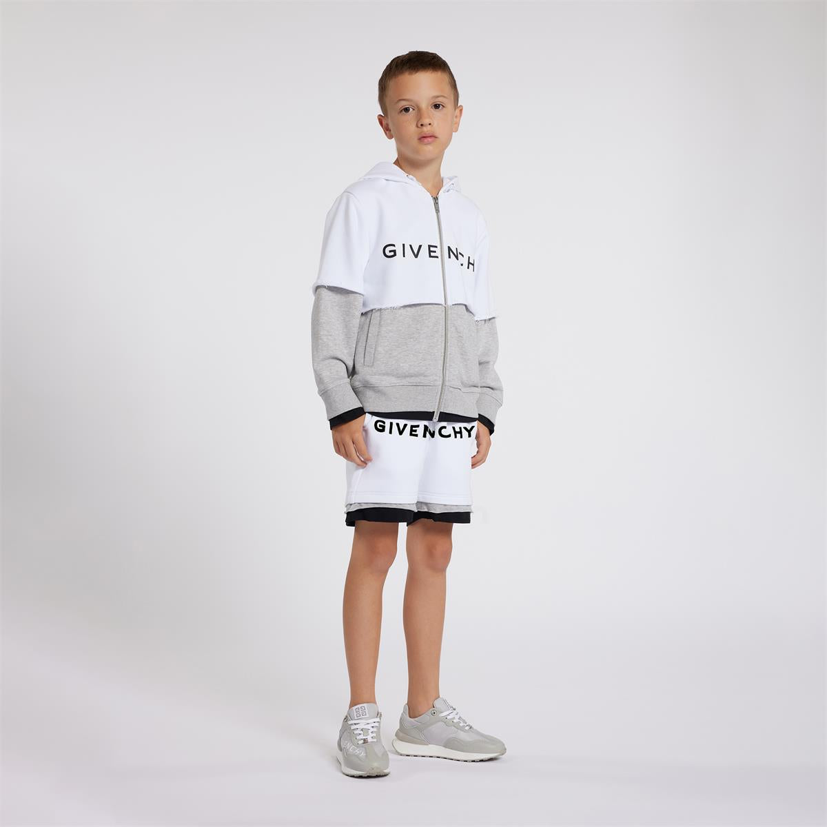 Boys White Zip-Up Top