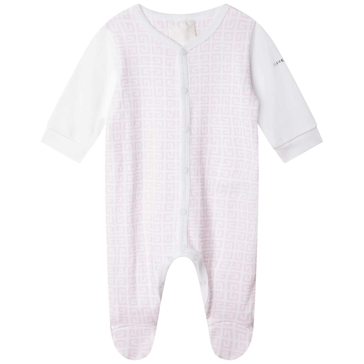 Baby Girls White Cotton Babysuit