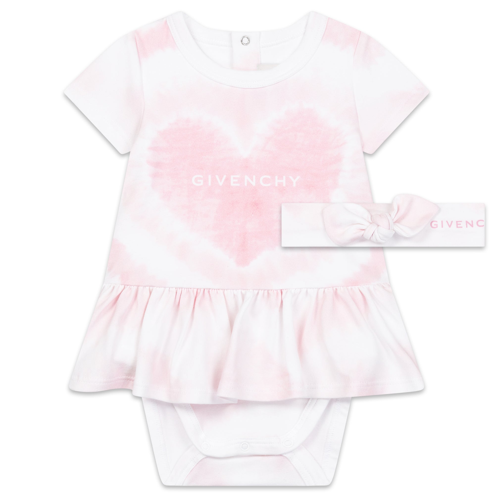Baby Girls White Logo Cotton Set