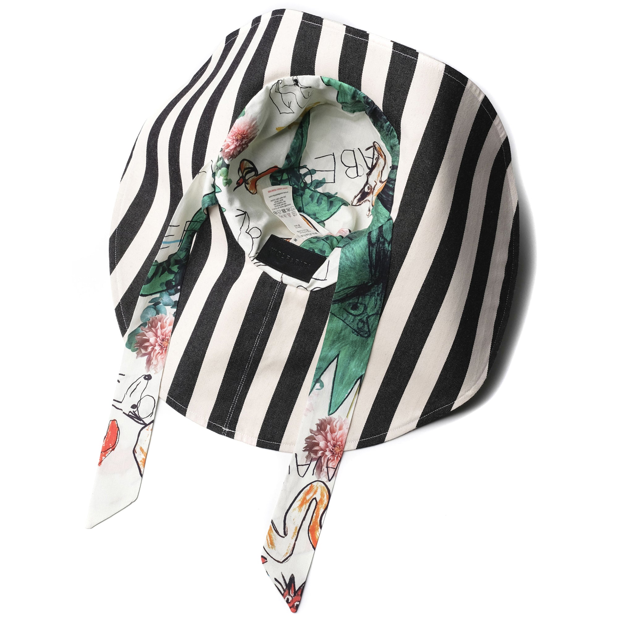 Girls Black Stripes Cotton Hat