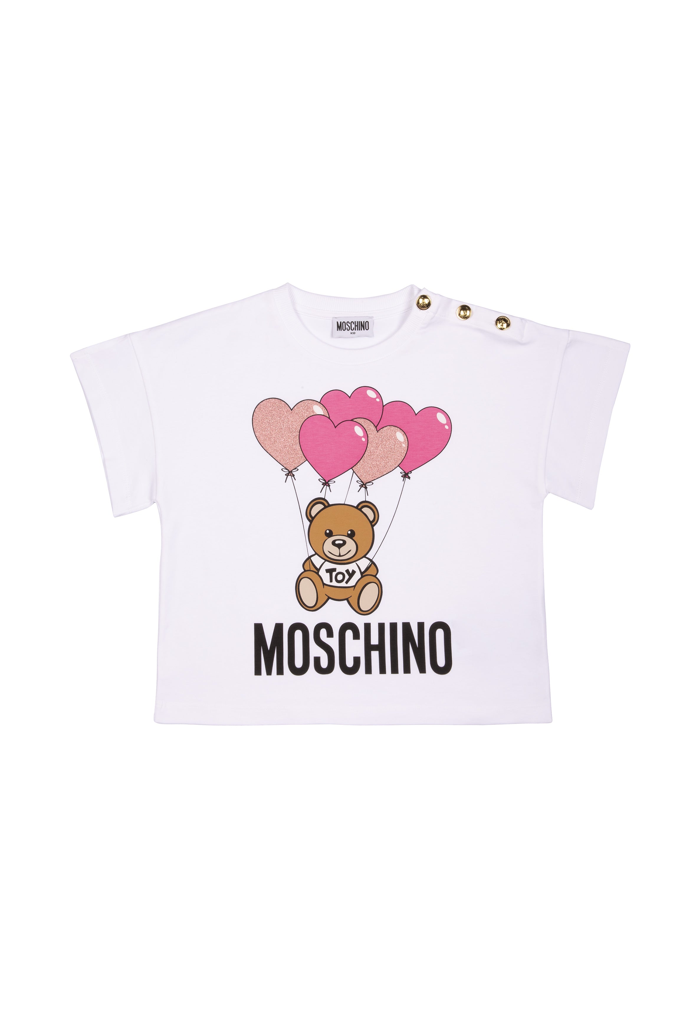 Girls White Logo Cotton T-shirt