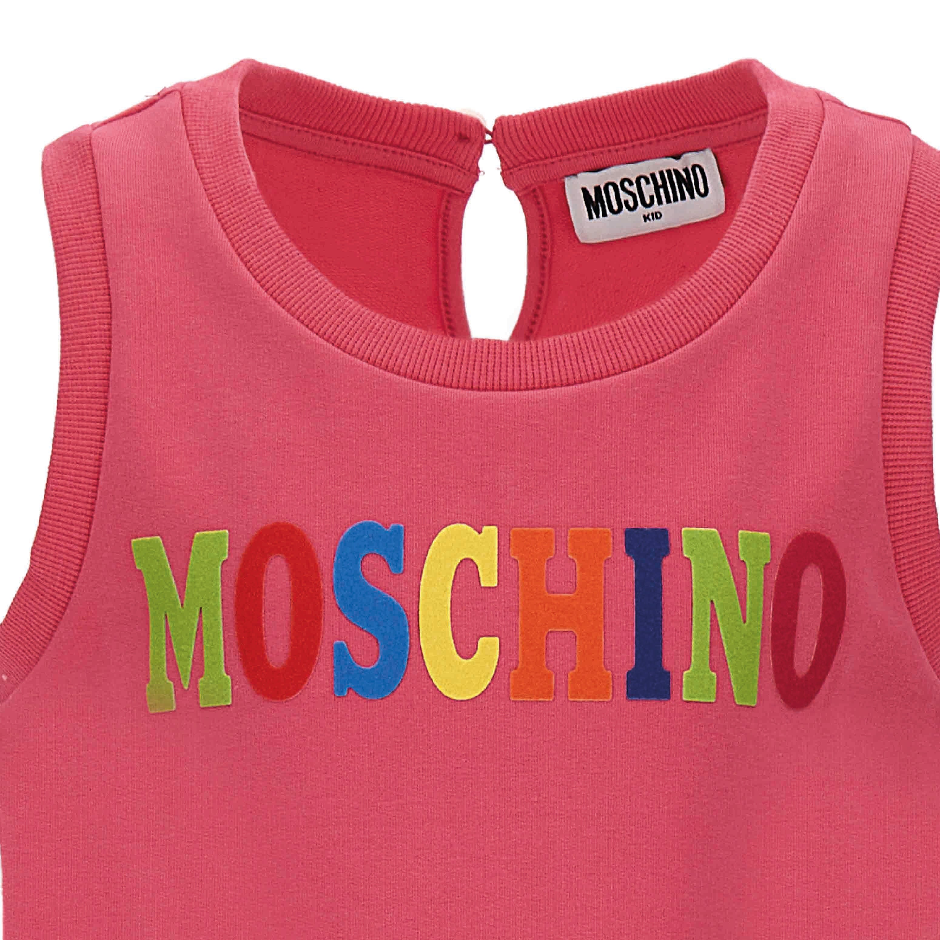 Girls Pink Logo Romper