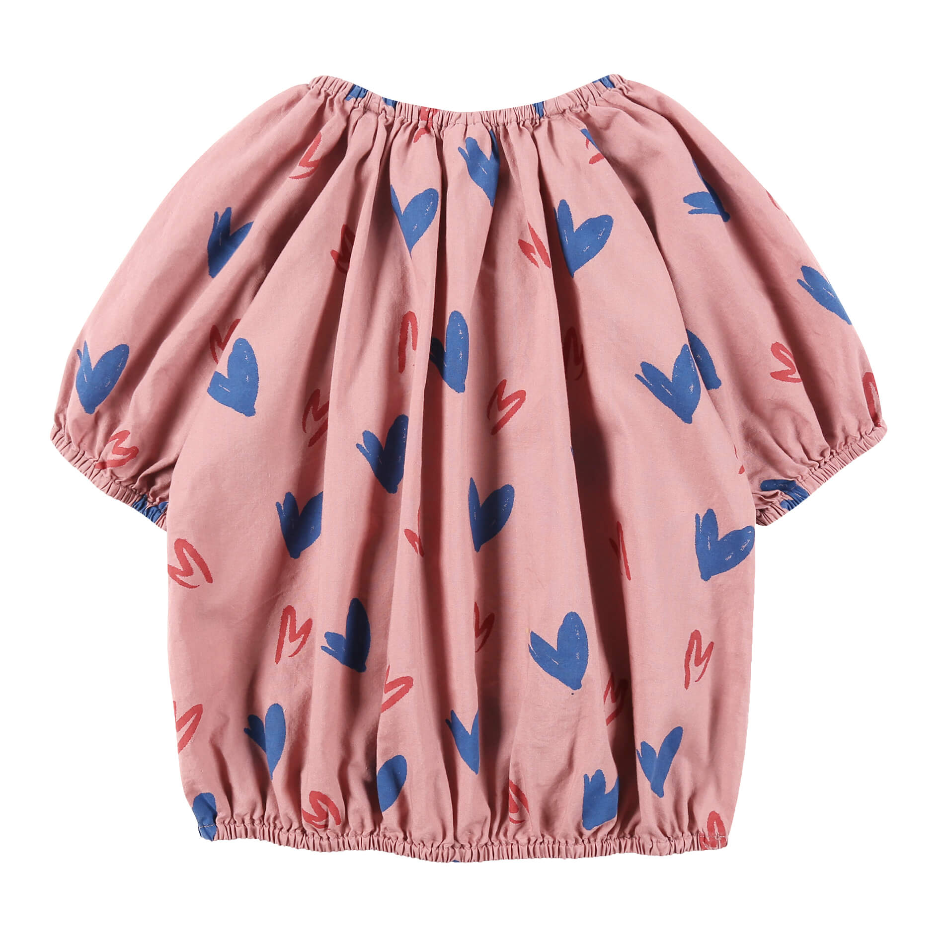 Girls Pink Heart Cotton Top