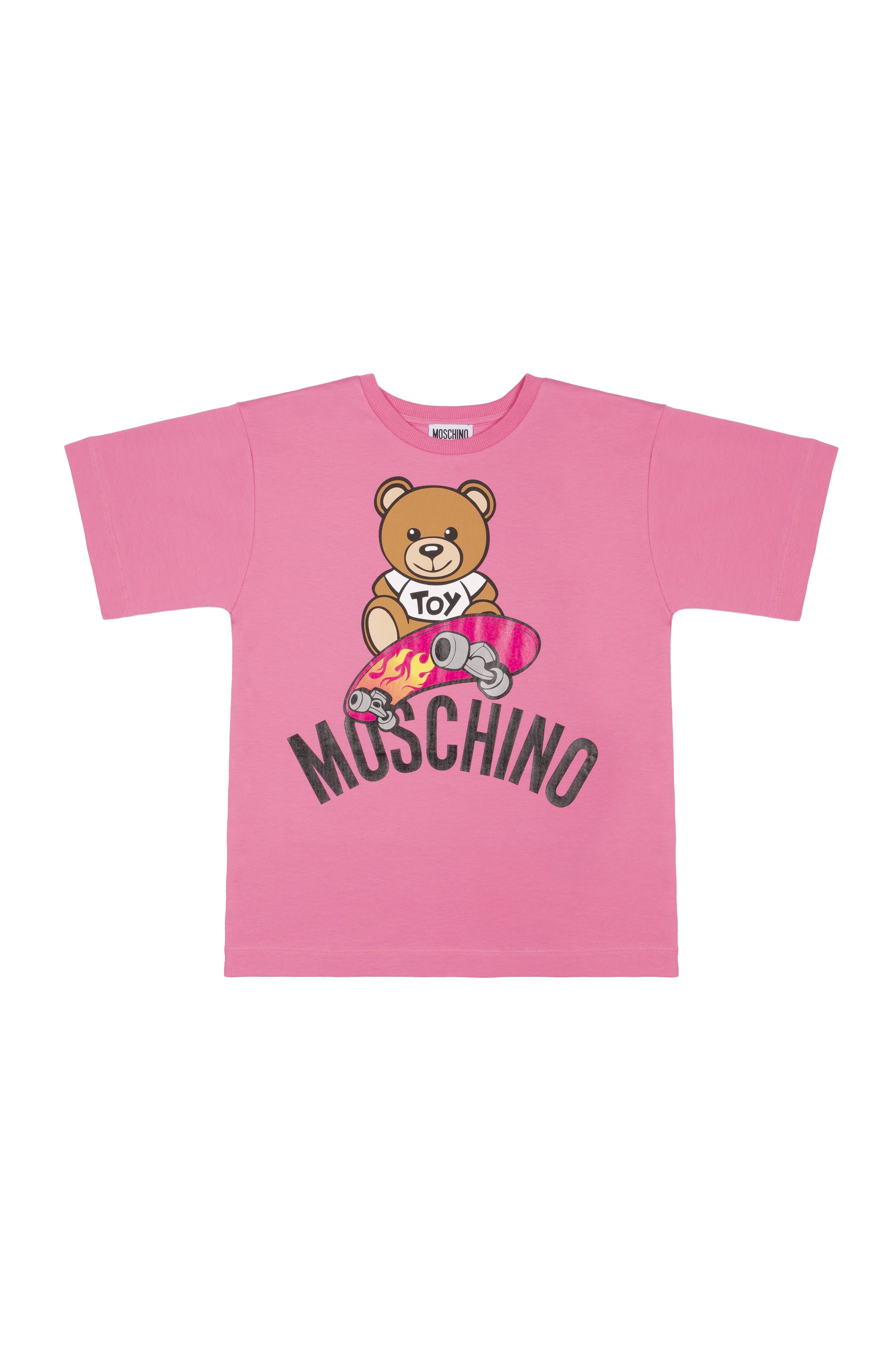 Girls Dark Pink Logo Cotton T-shirt