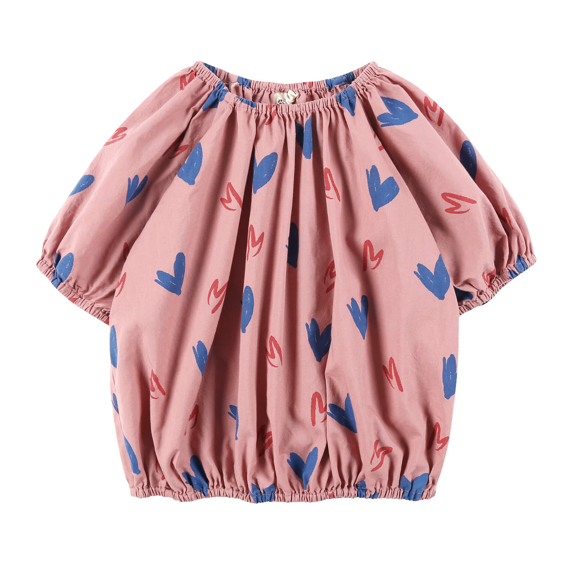 Girls Pink Heart Cotton Top