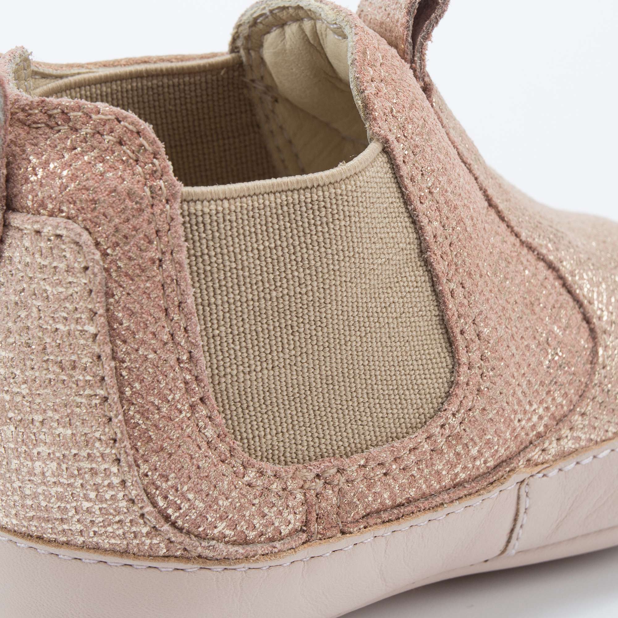 Baby Girls Rose Salmon Shine Leather Shoes