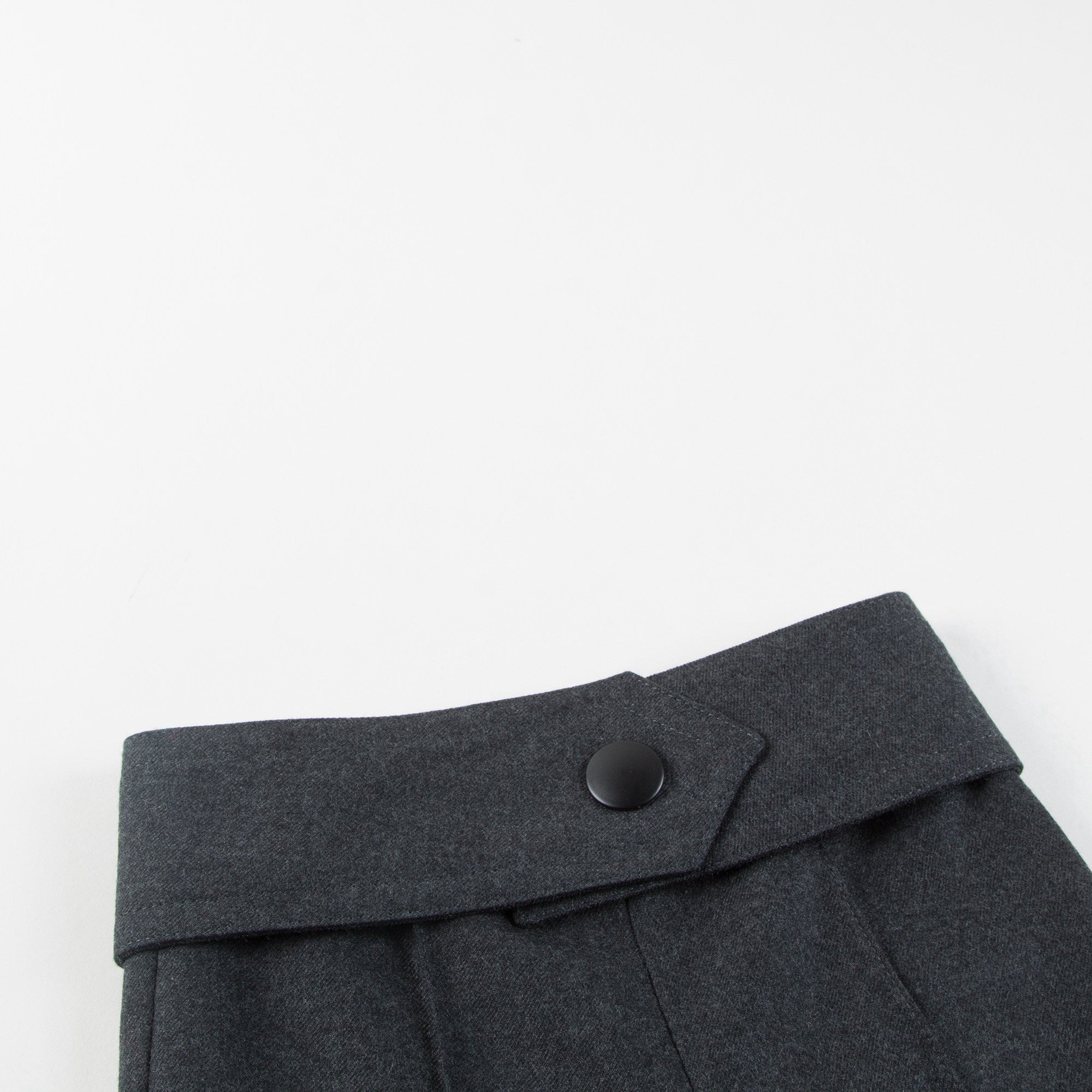 Girls Charcoal Gray Cotton  Trousers