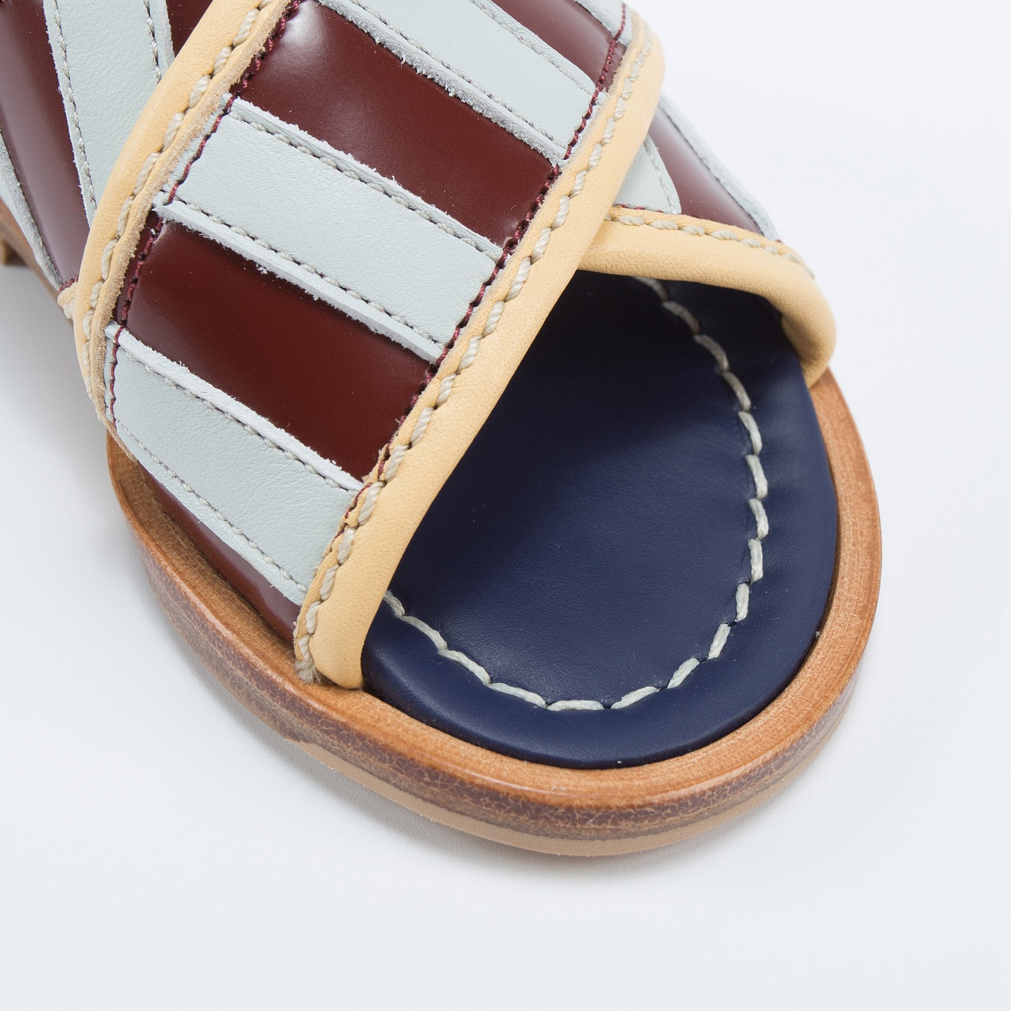 Girls Navy Leather Sandals