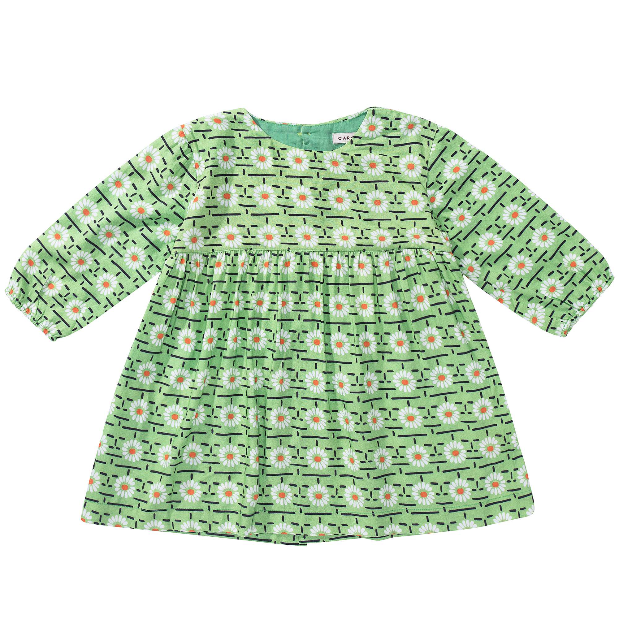 Baby Girls Green Daisy Printed Dress