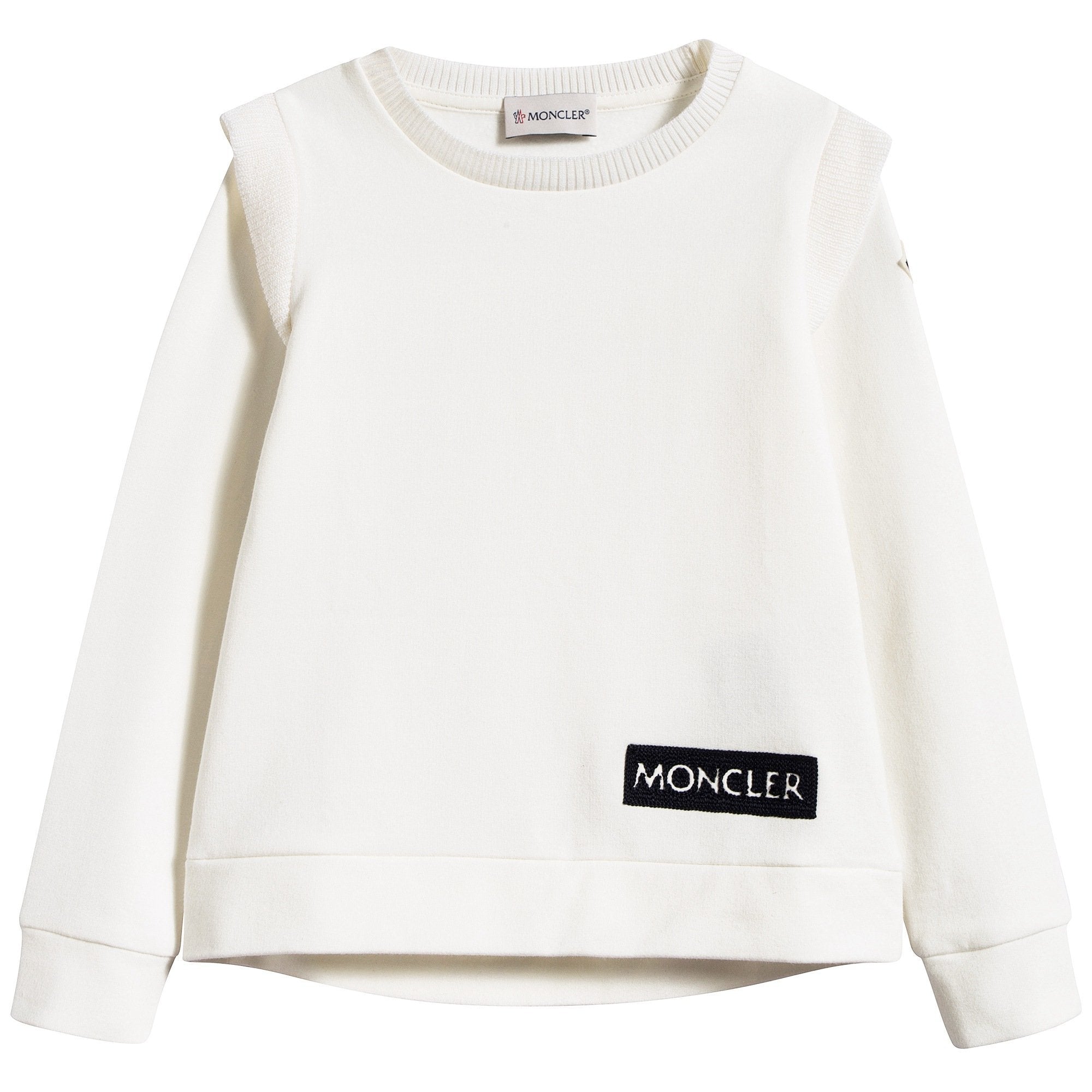 Girls White "MAGLIA GIROCOLLO" Cotton Sweatshirts