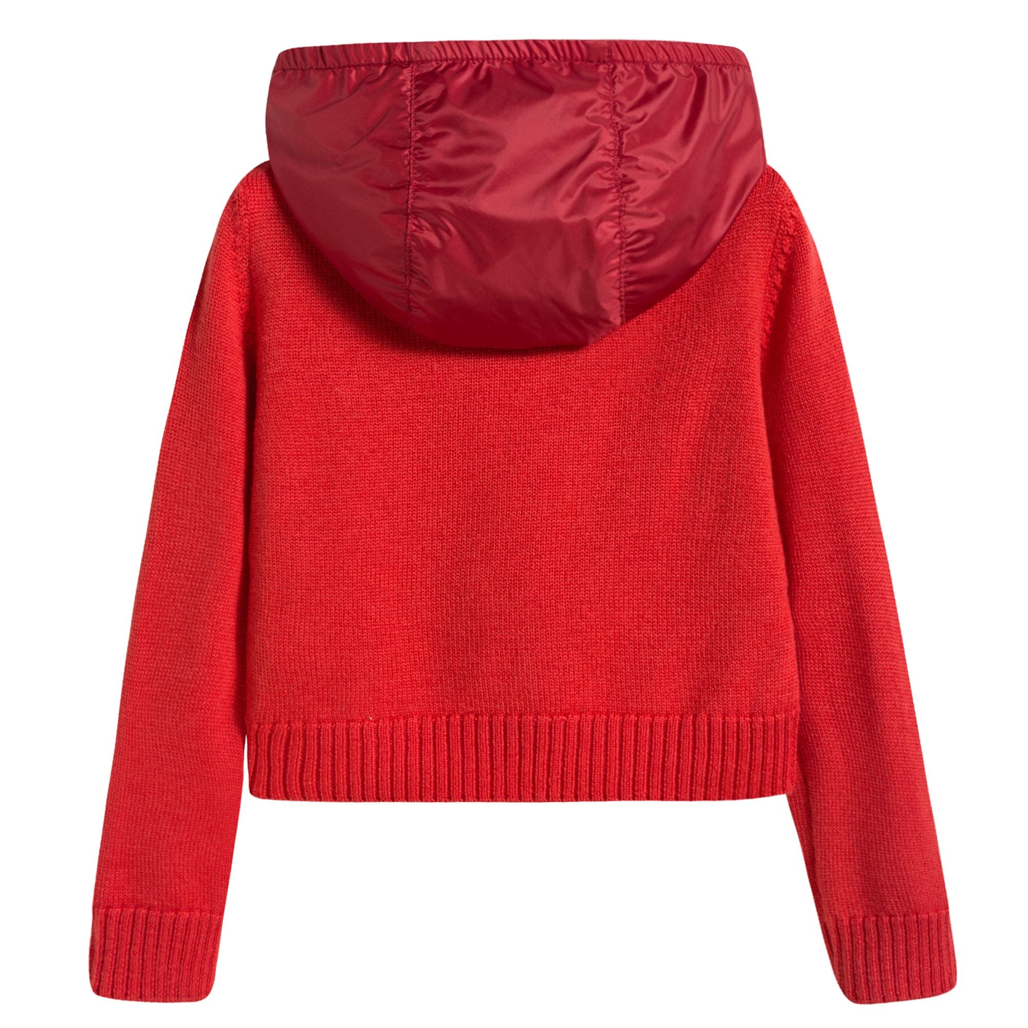 Girls Red Quilted Zip-up Top