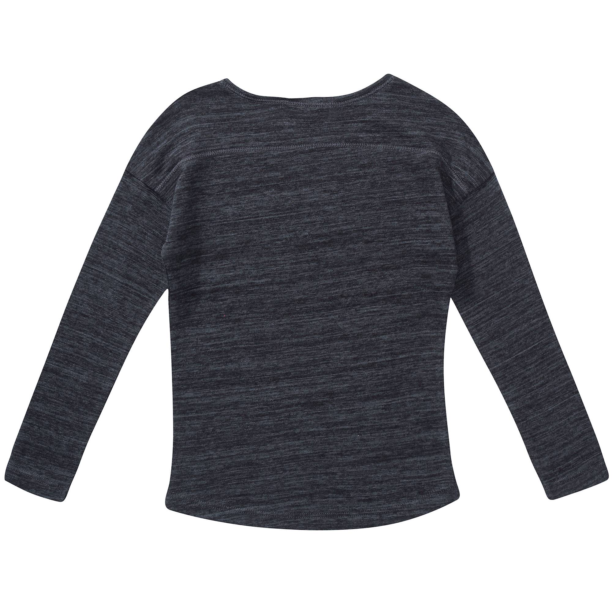Girls Black Cotton Jersey Top