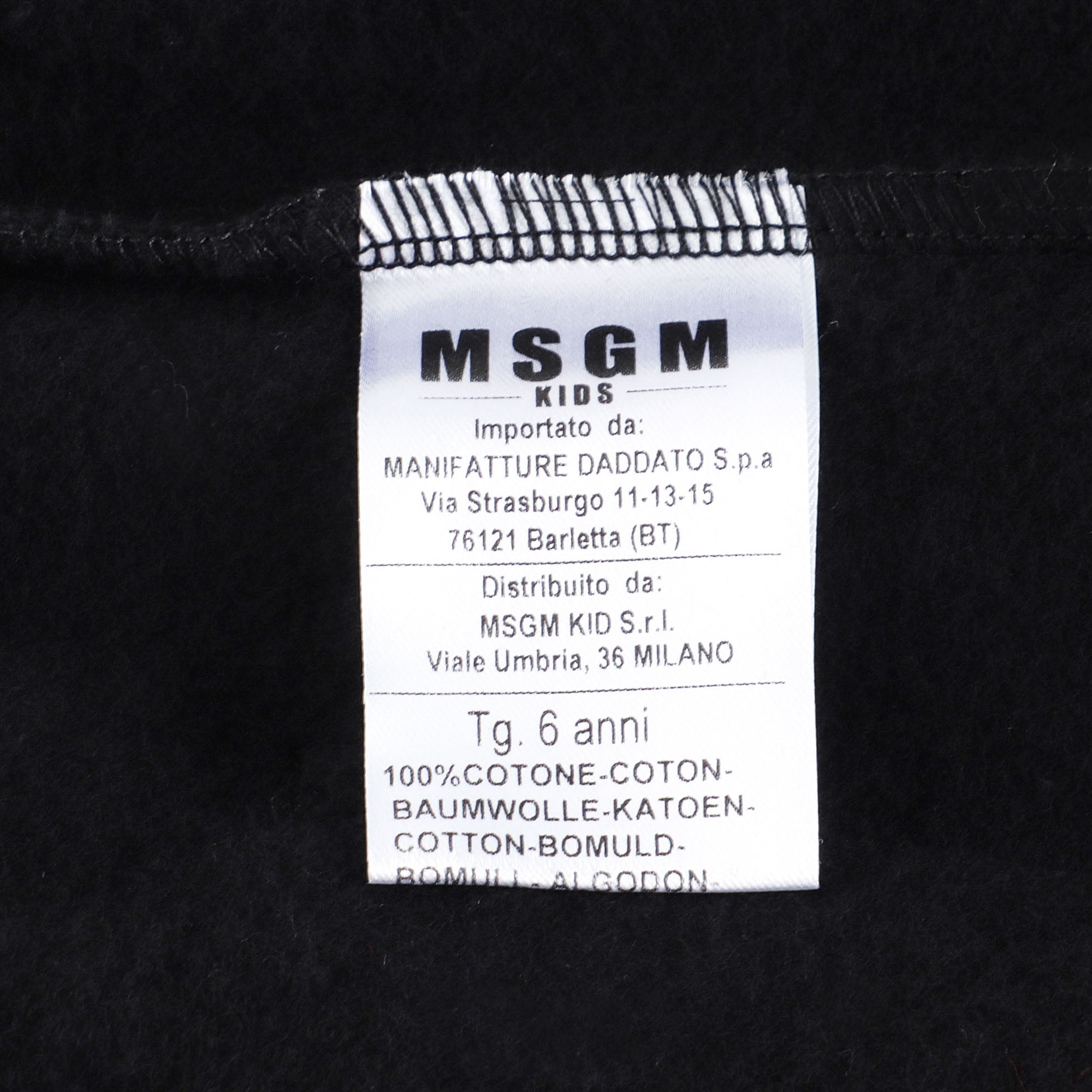 Boys & Girls Black Logo Cotton Trousers