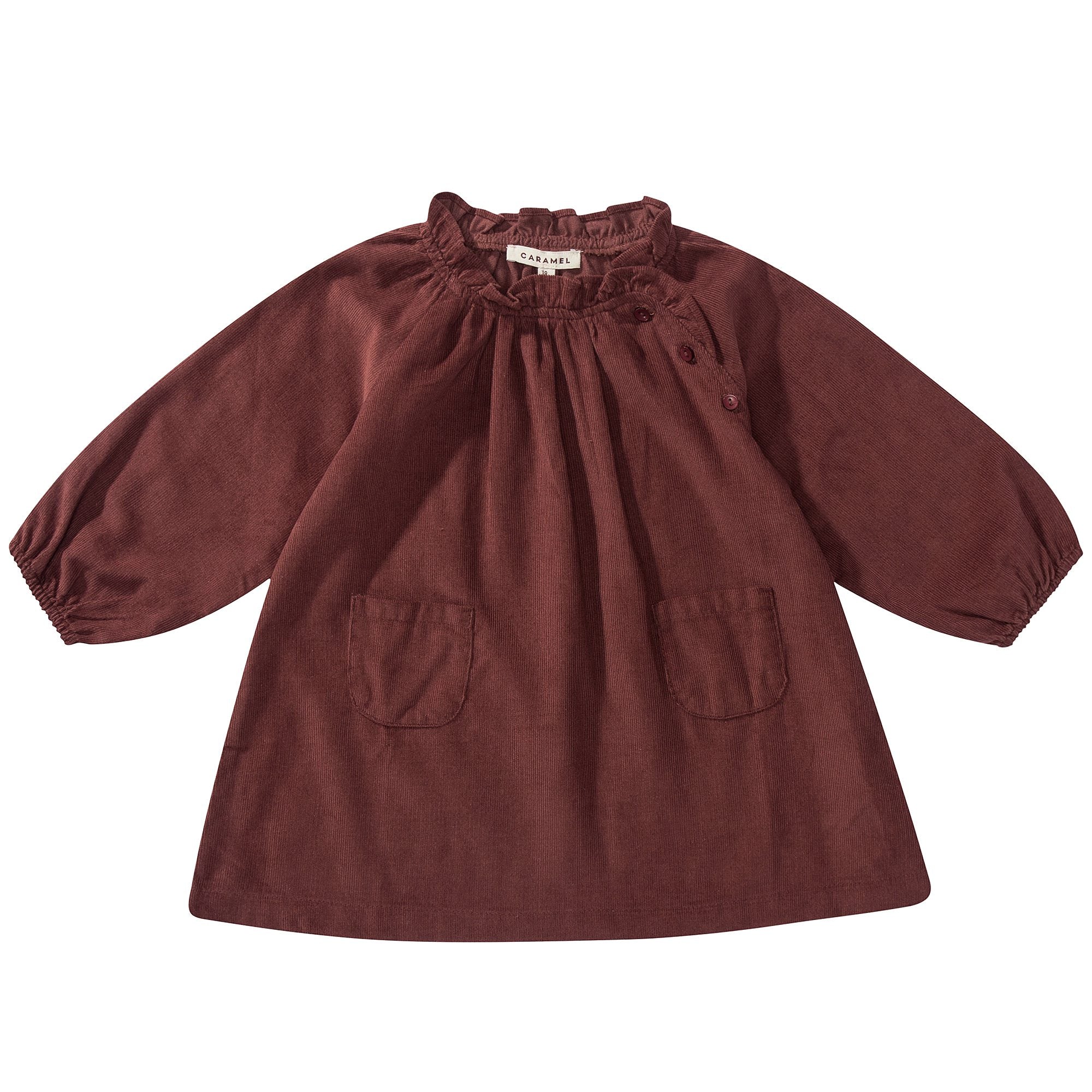 Baby Girls Wine Red Cotton Dress