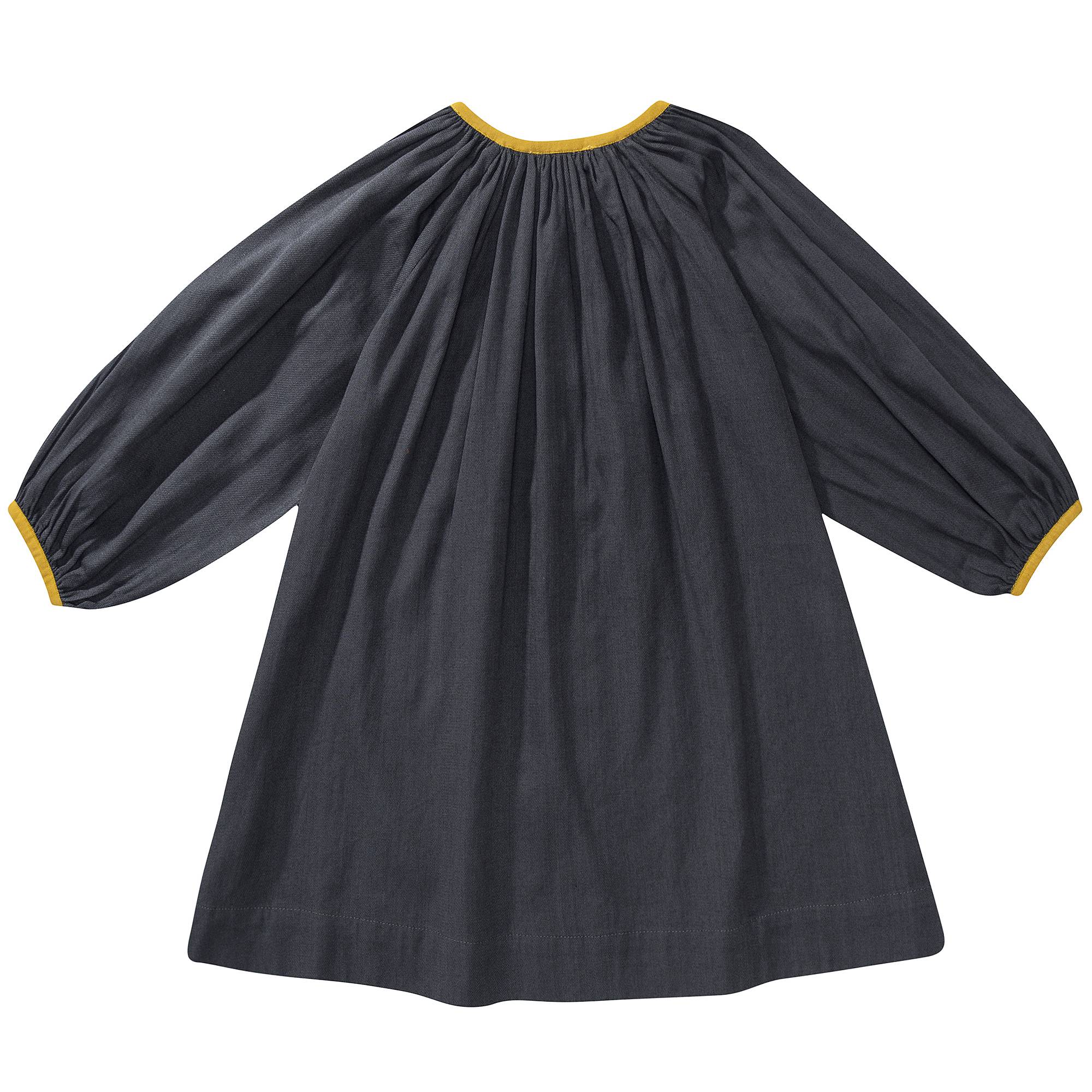 Girls Black Embroidered Dress