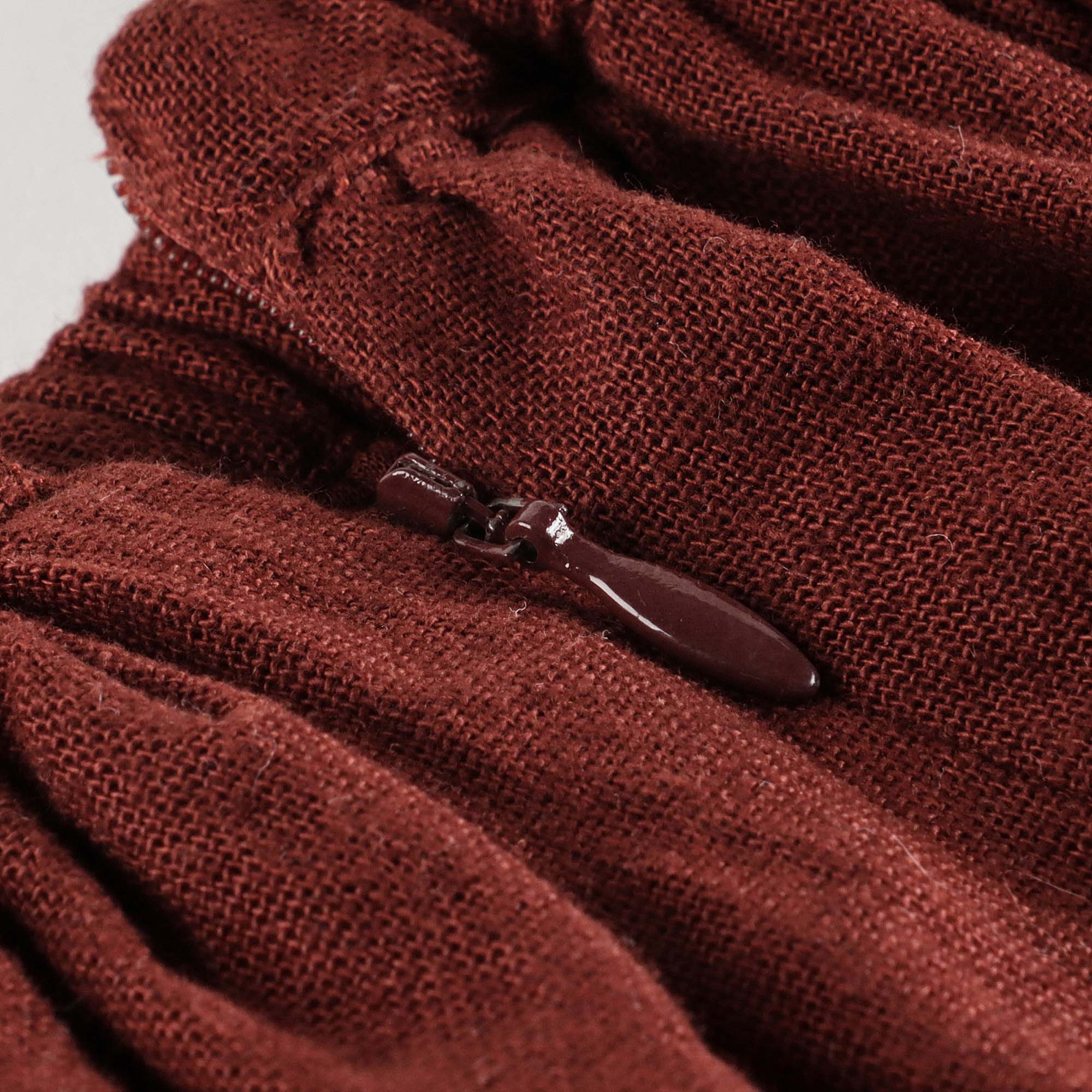 Girls Wine Red Embroidered Cotton Skirt