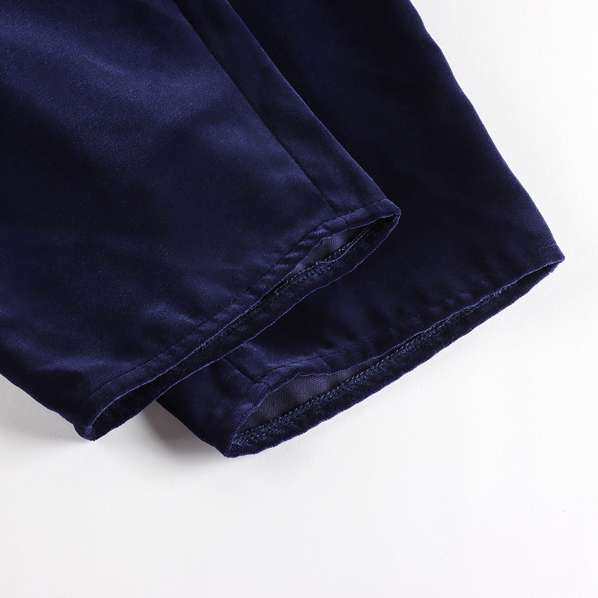 Girls Dark Blue Velvet Trousers
