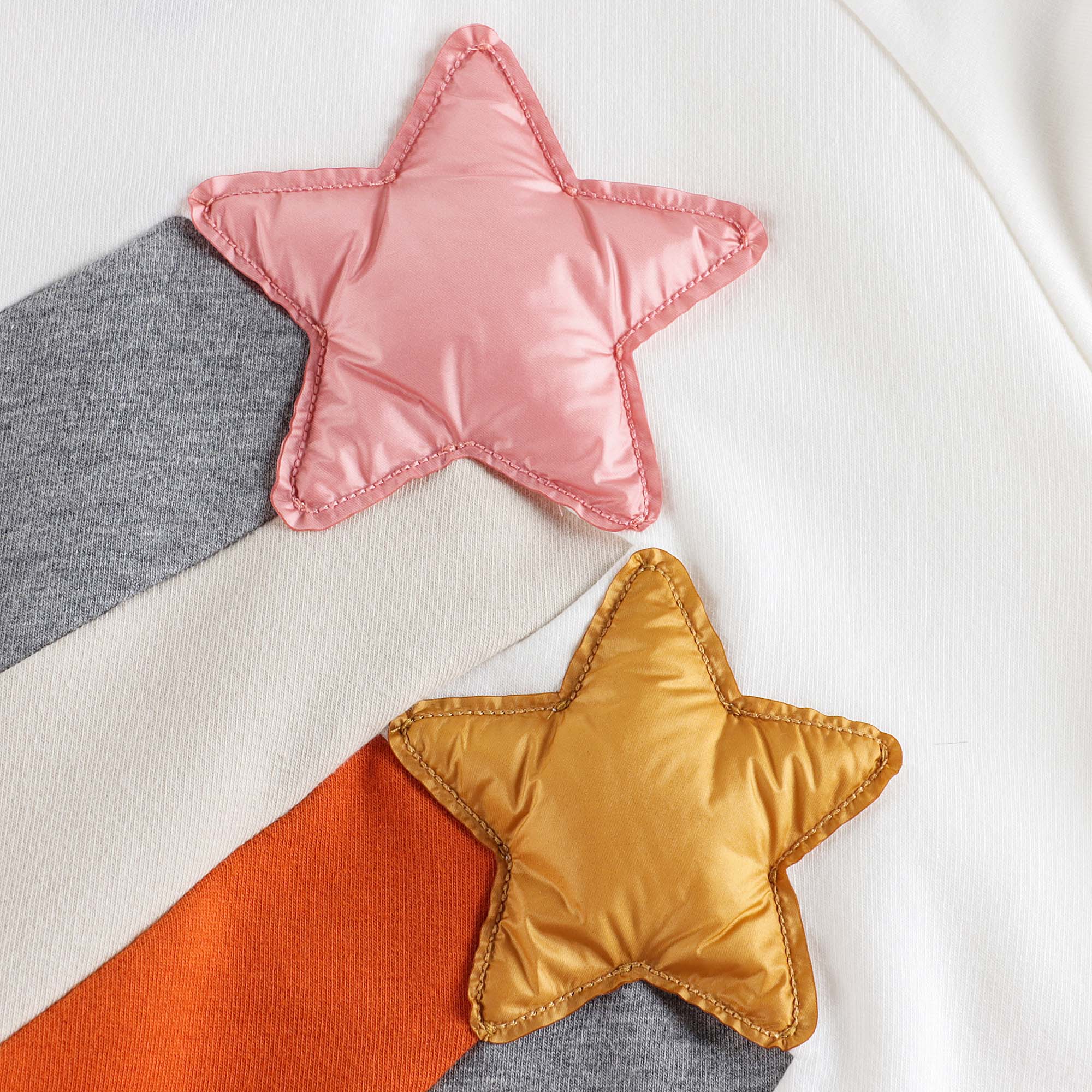 Girls White Star Cotton Sweatshirt