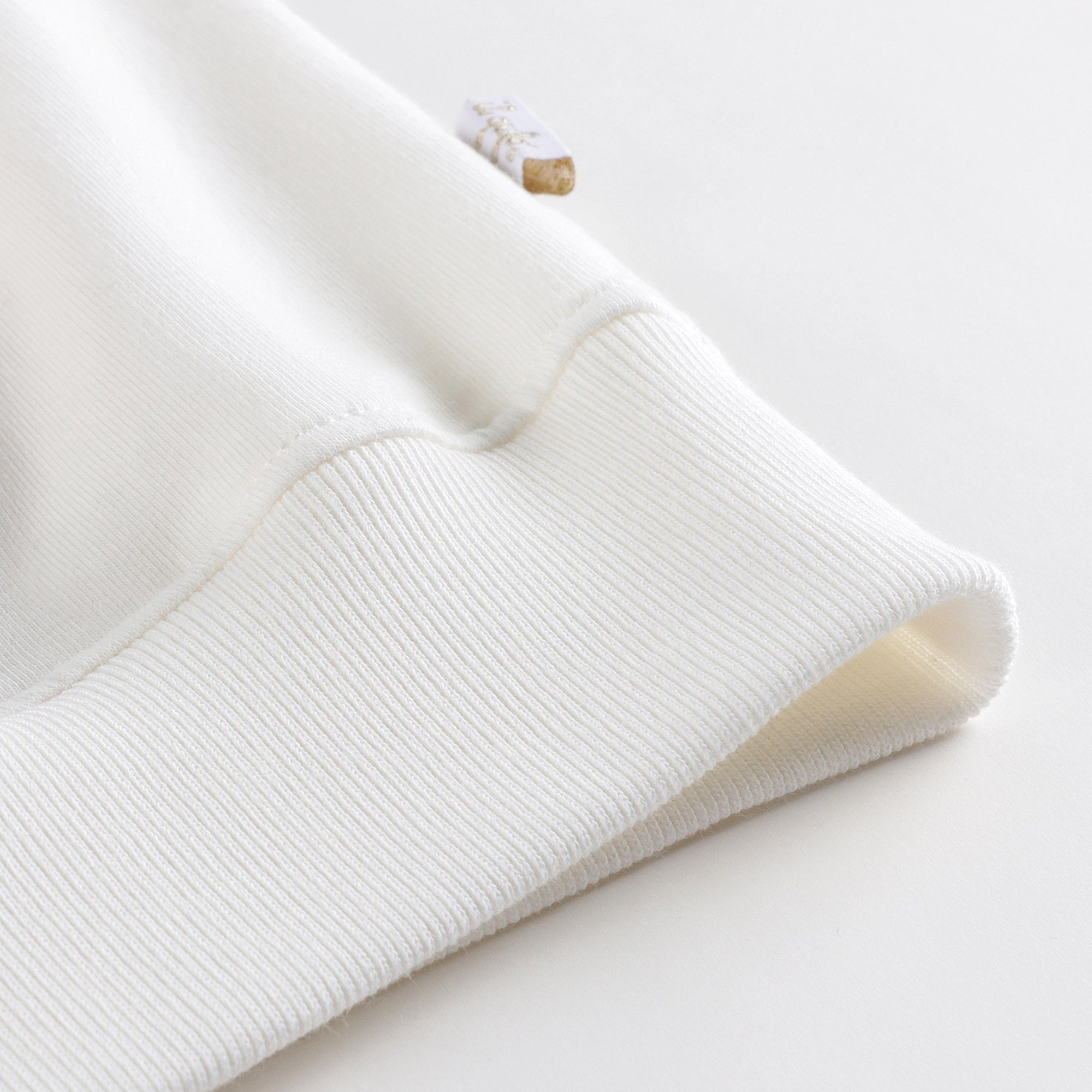 Girls White Star Cotton Sweatshirt