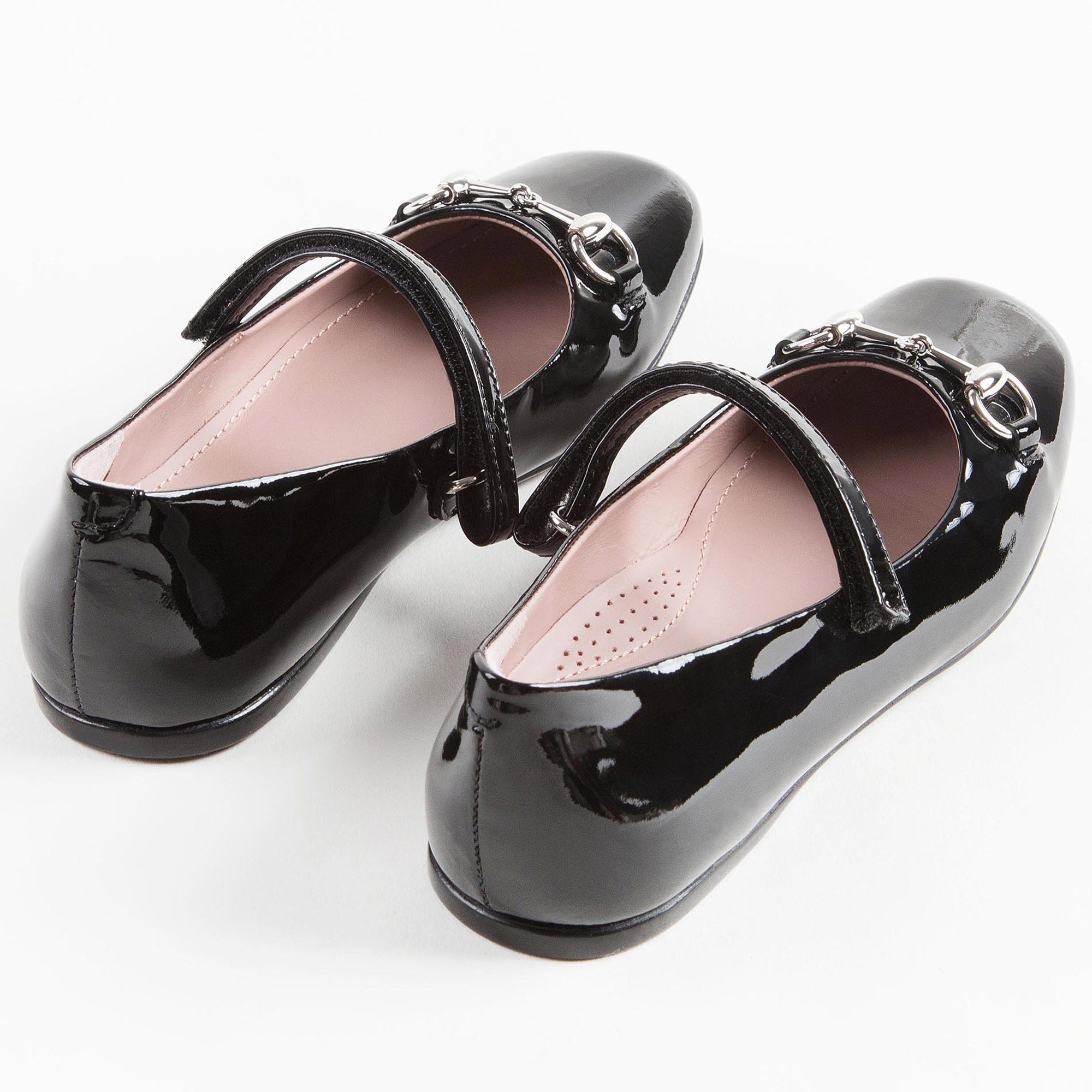 Girls Black Patent Leather Shoes With Horsebit - CÉMAROSE | Children's Fashion Store - 3