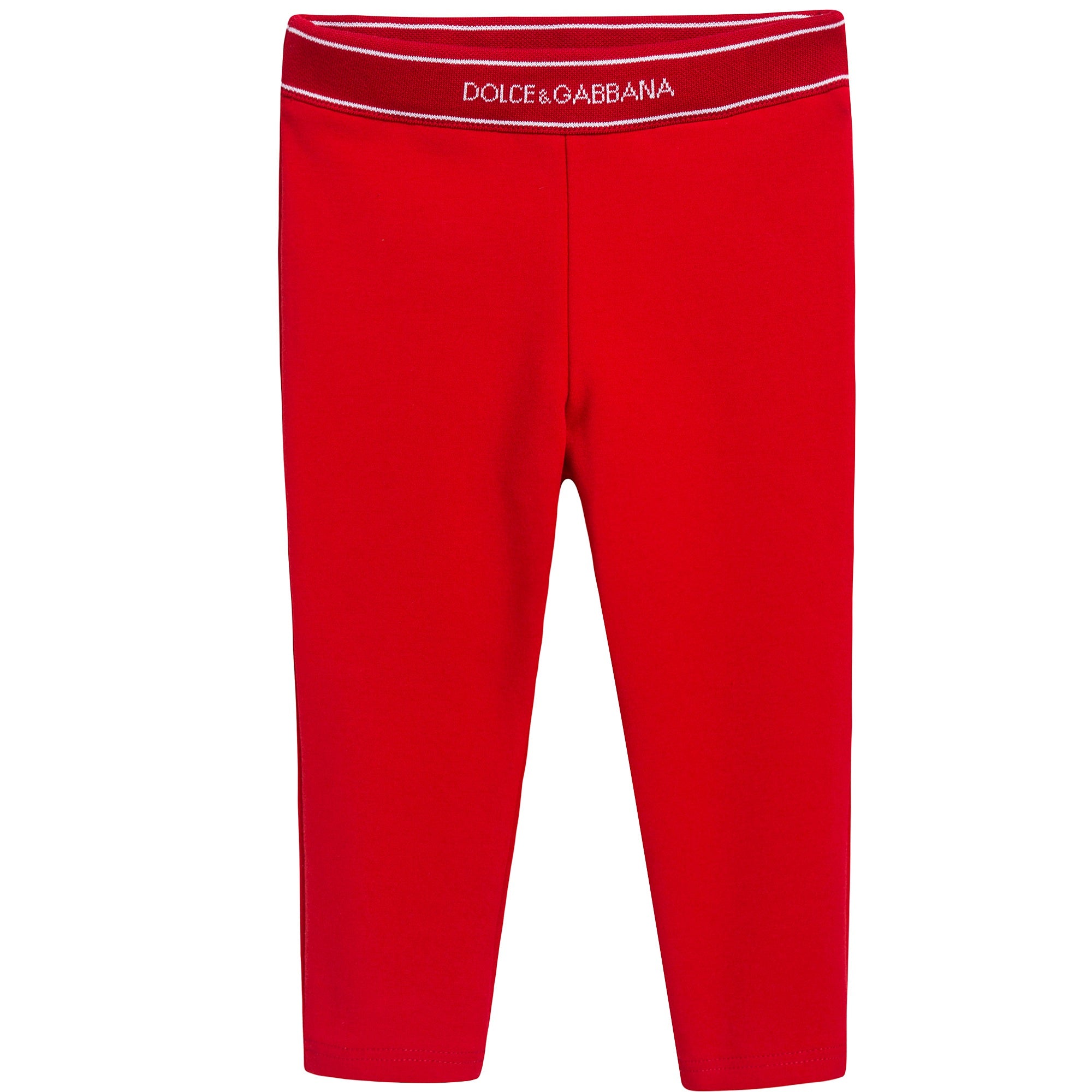 Baby Girls Red Logo Cotton Leggings