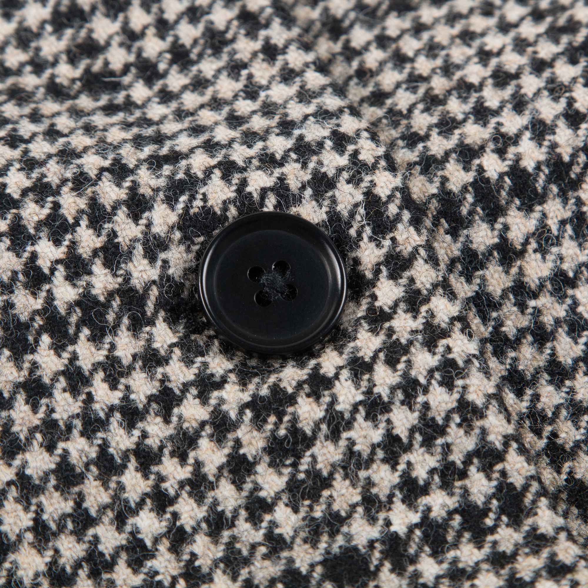 Baby  &  Girls  Black  Houndstooth   Wool  Coat