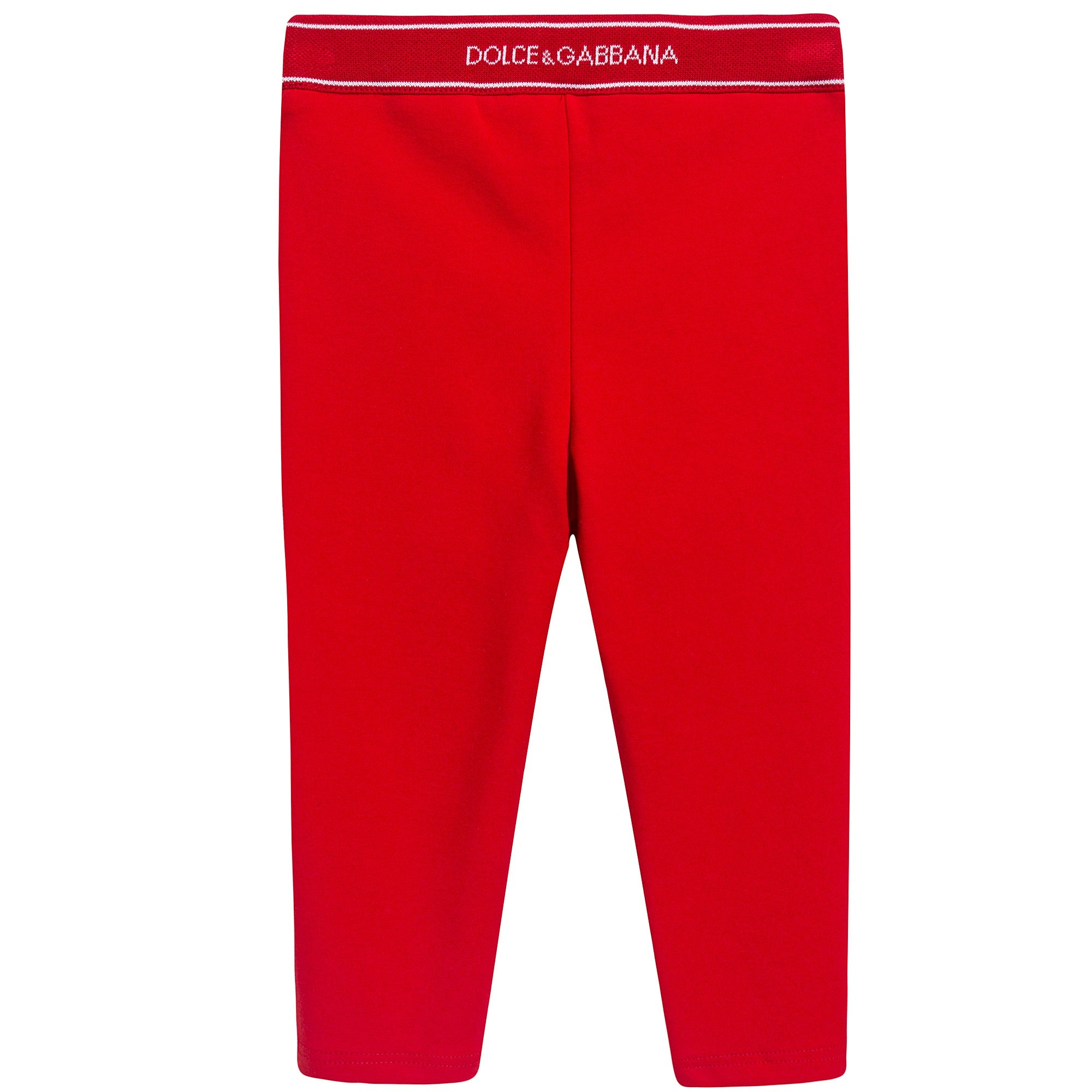 Baby Girls Red Logo Cotton Leggings