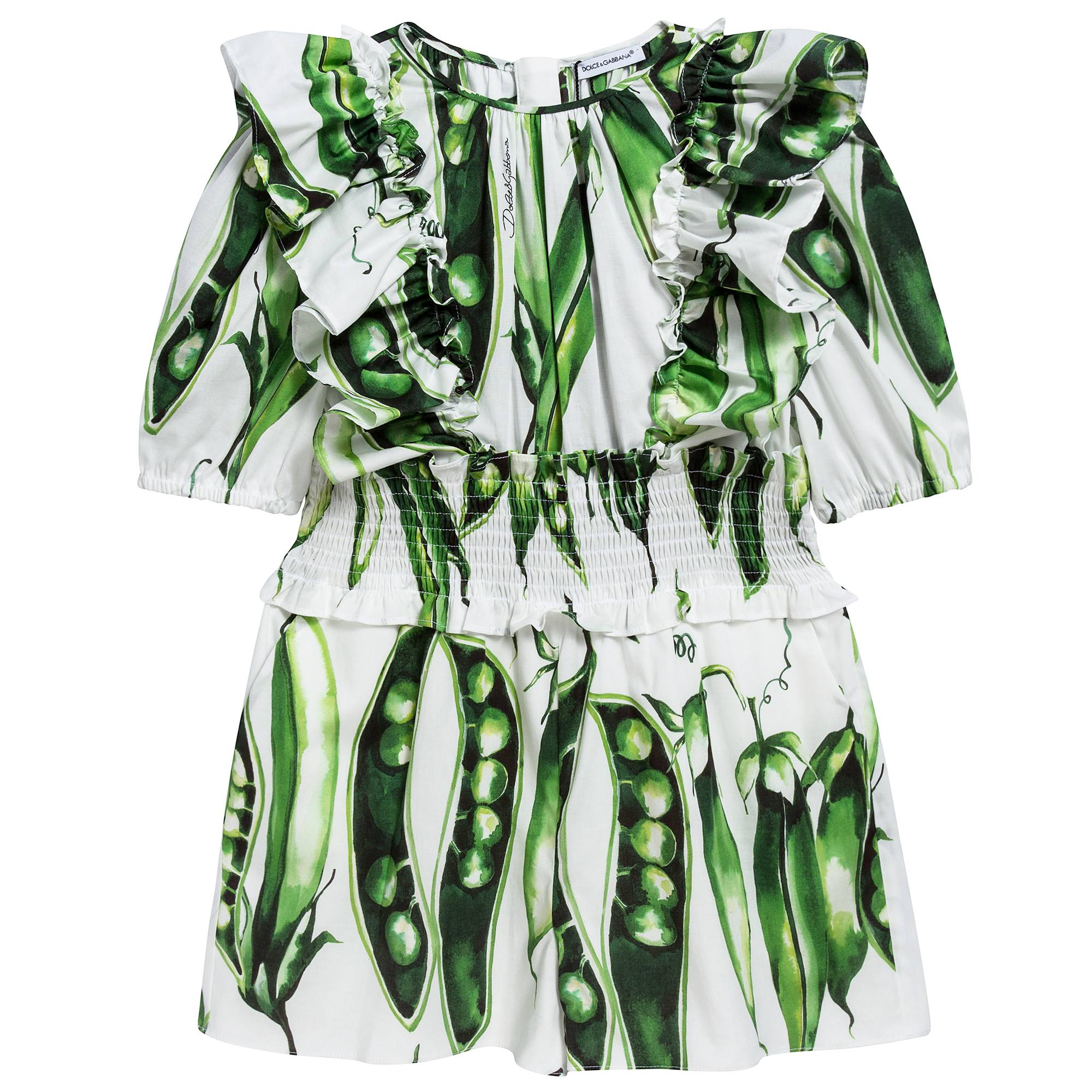 Girls Green 'Piselli' Cotton Playsuit