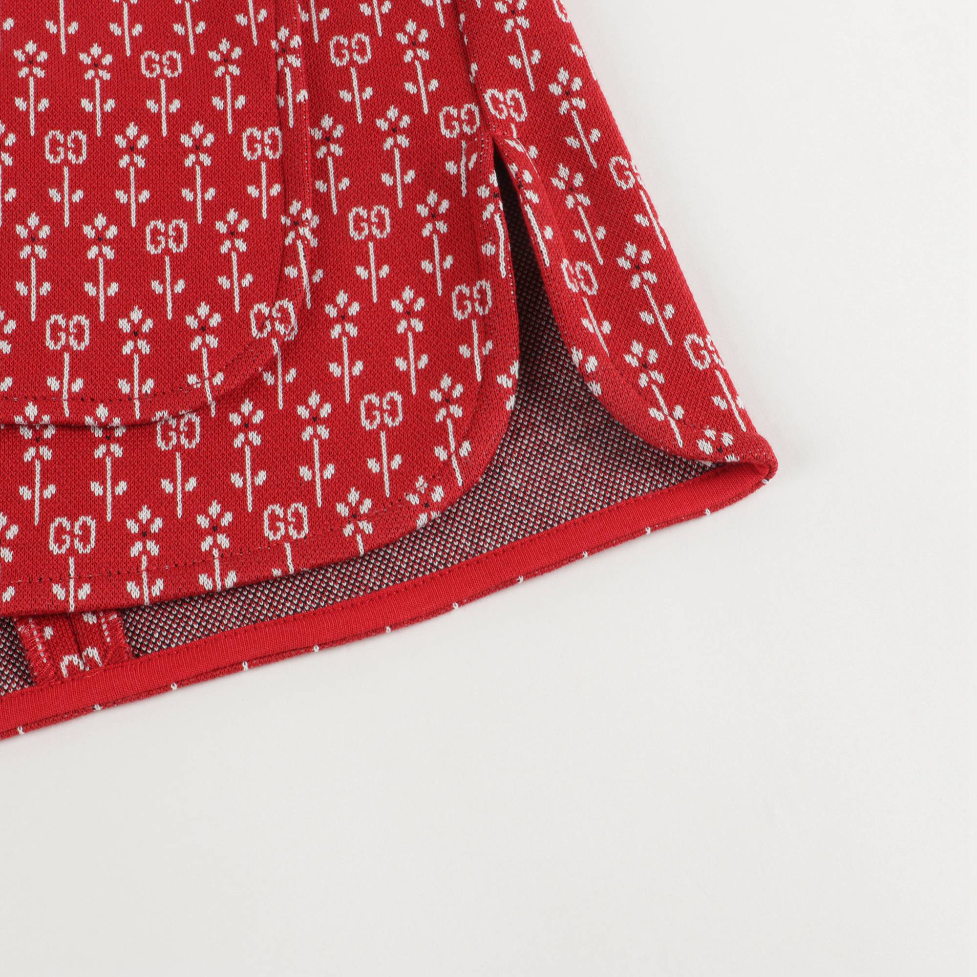 Girls Red GG Logo Cotton Dress