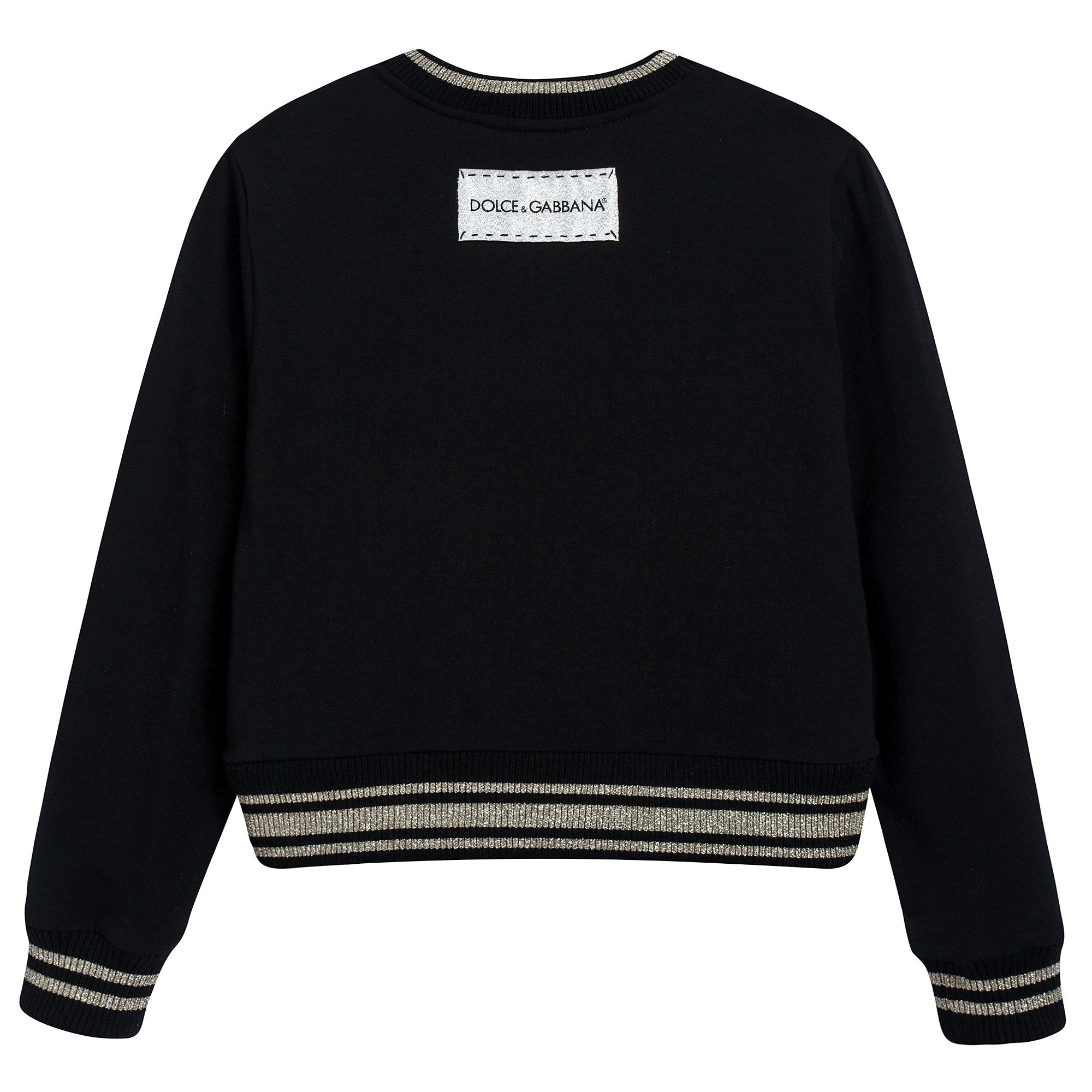 Girls Black "Love" Logo Cotton Sweatshirt