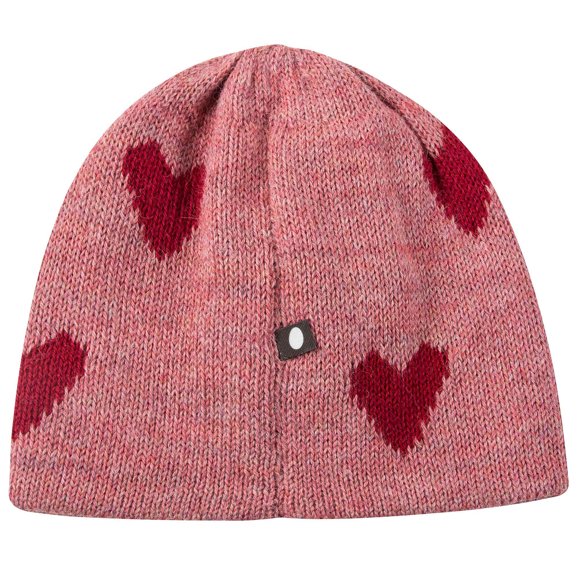 Baby Rose Pink Heart Alpaca Wool Hat