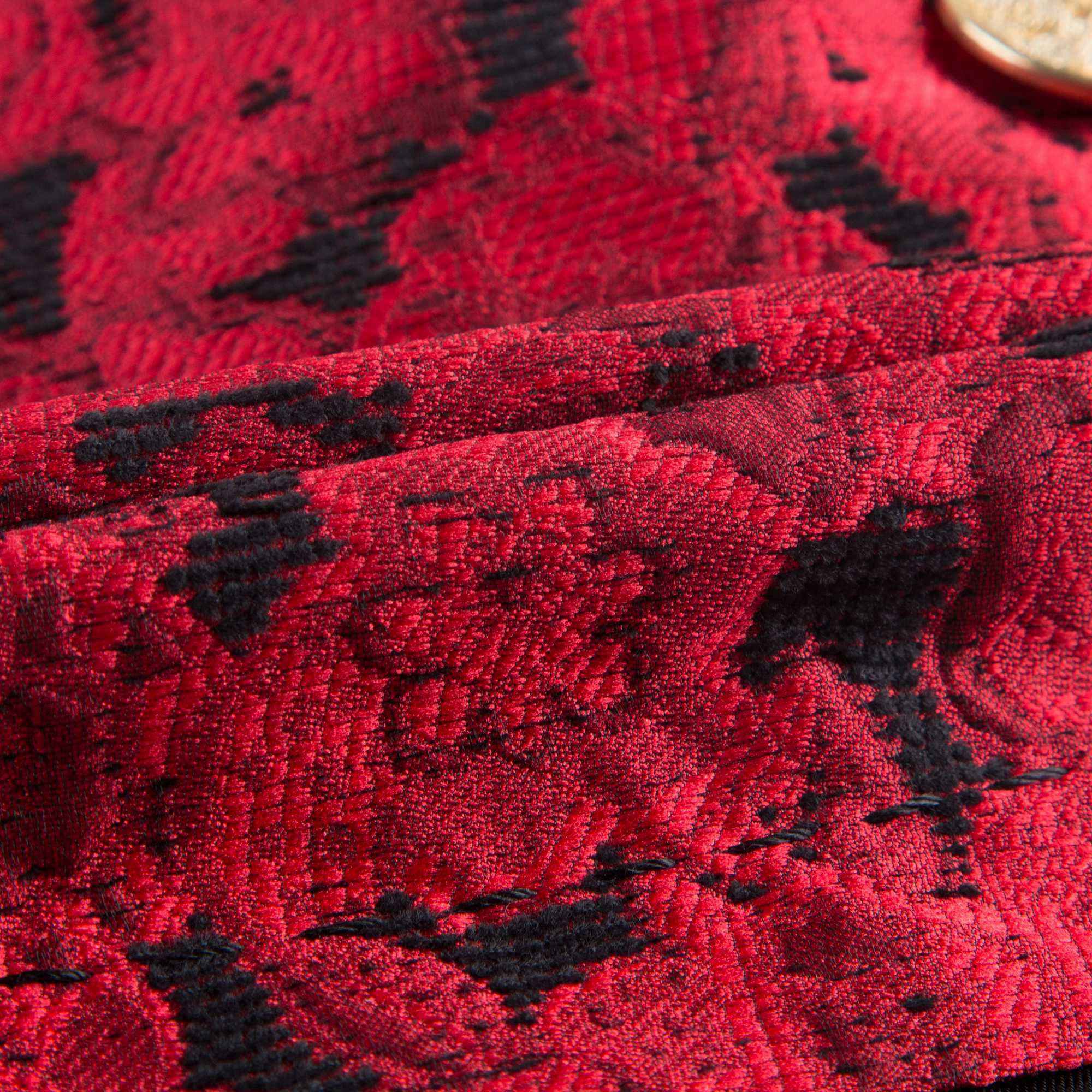 Girls Red Jacquard Skirt