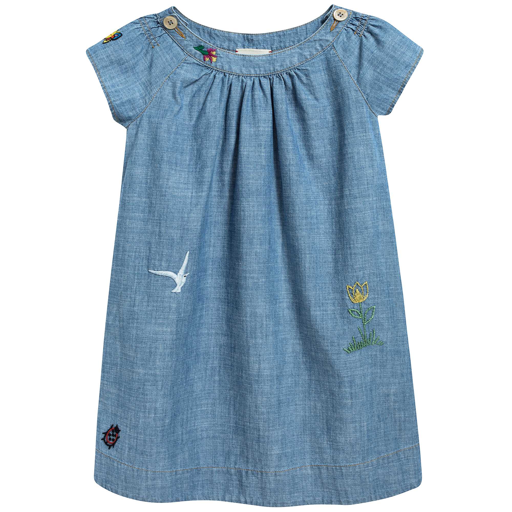 Girls Blue Embroidery Dress