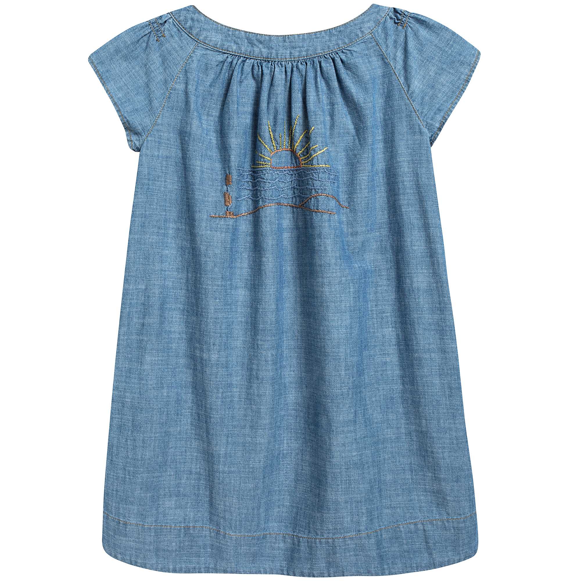 Girls Blue Embroidery Dress