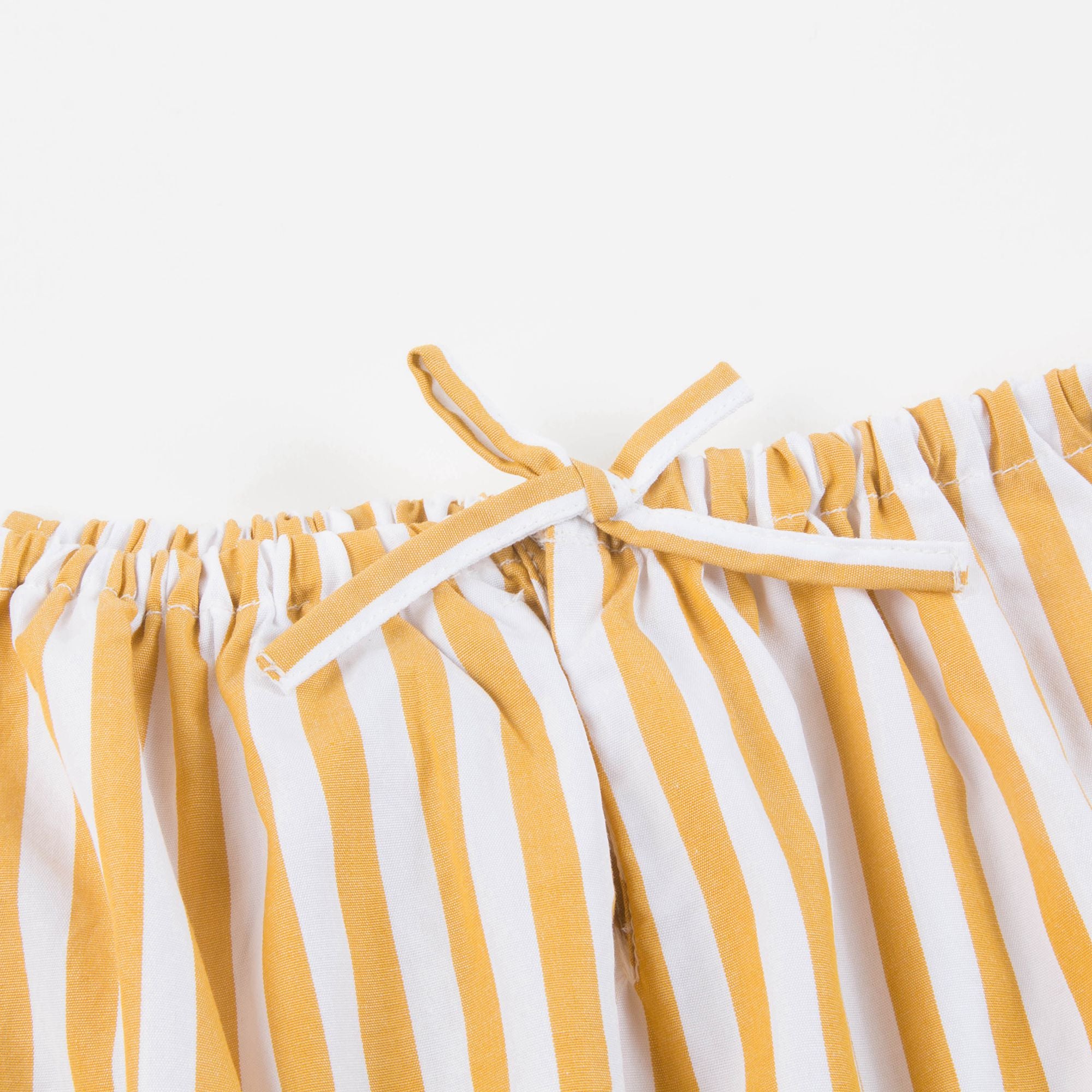 Baby Girls Yellow Stripe Cotton Woven Dress