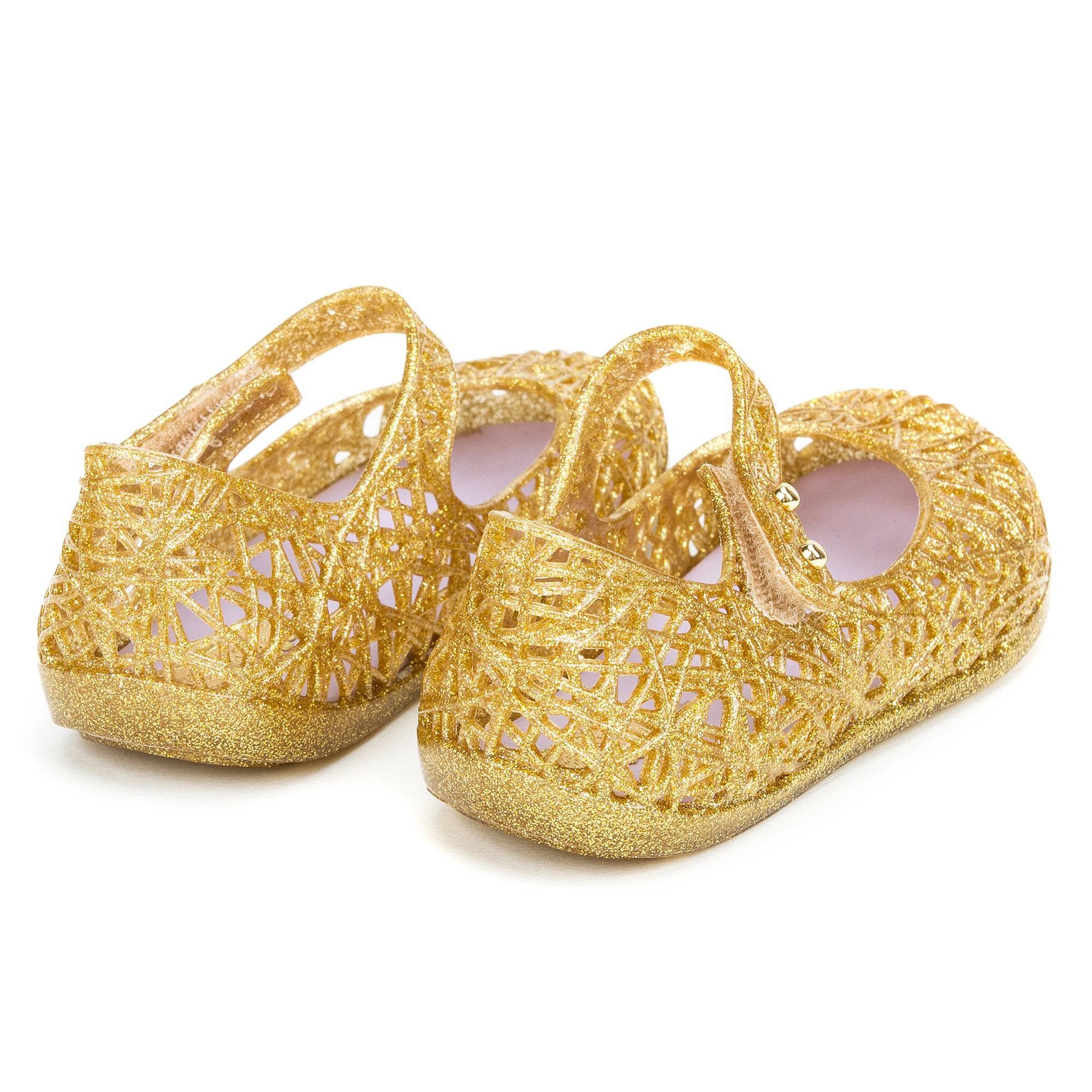 Girls Gold Nest Jelly Shoes
