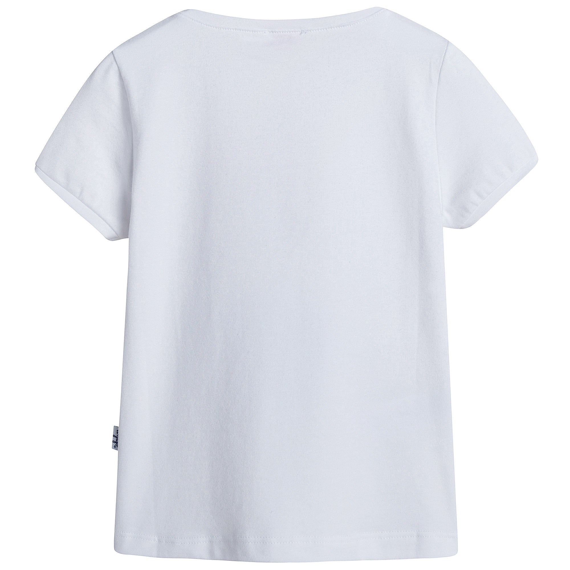 Girls White Cotton Jersey T-Shirt With Dark Pink Bow - CÉMAROSE | Children's Fashion Store - 2