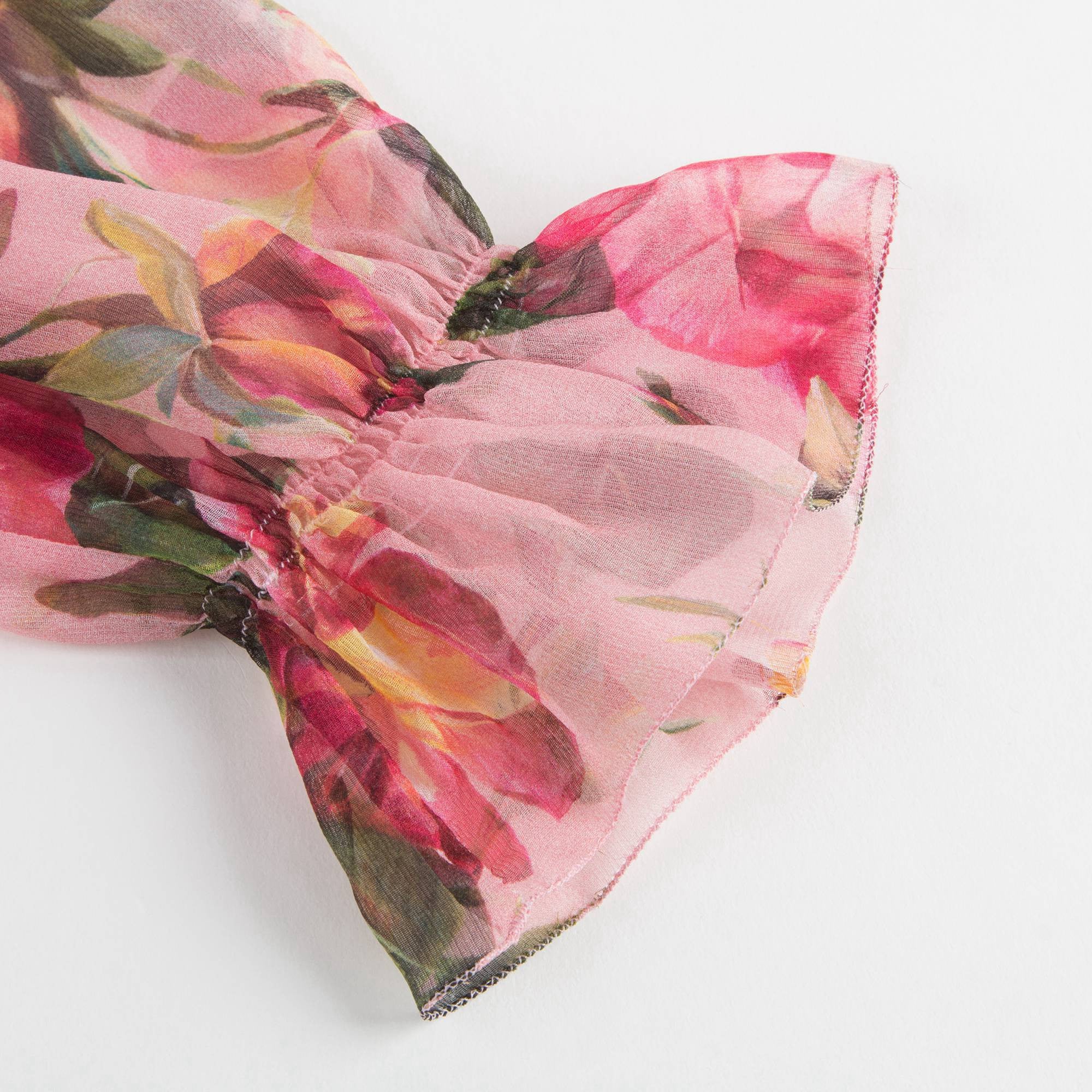 Girls Flower-Printed Silk Dress