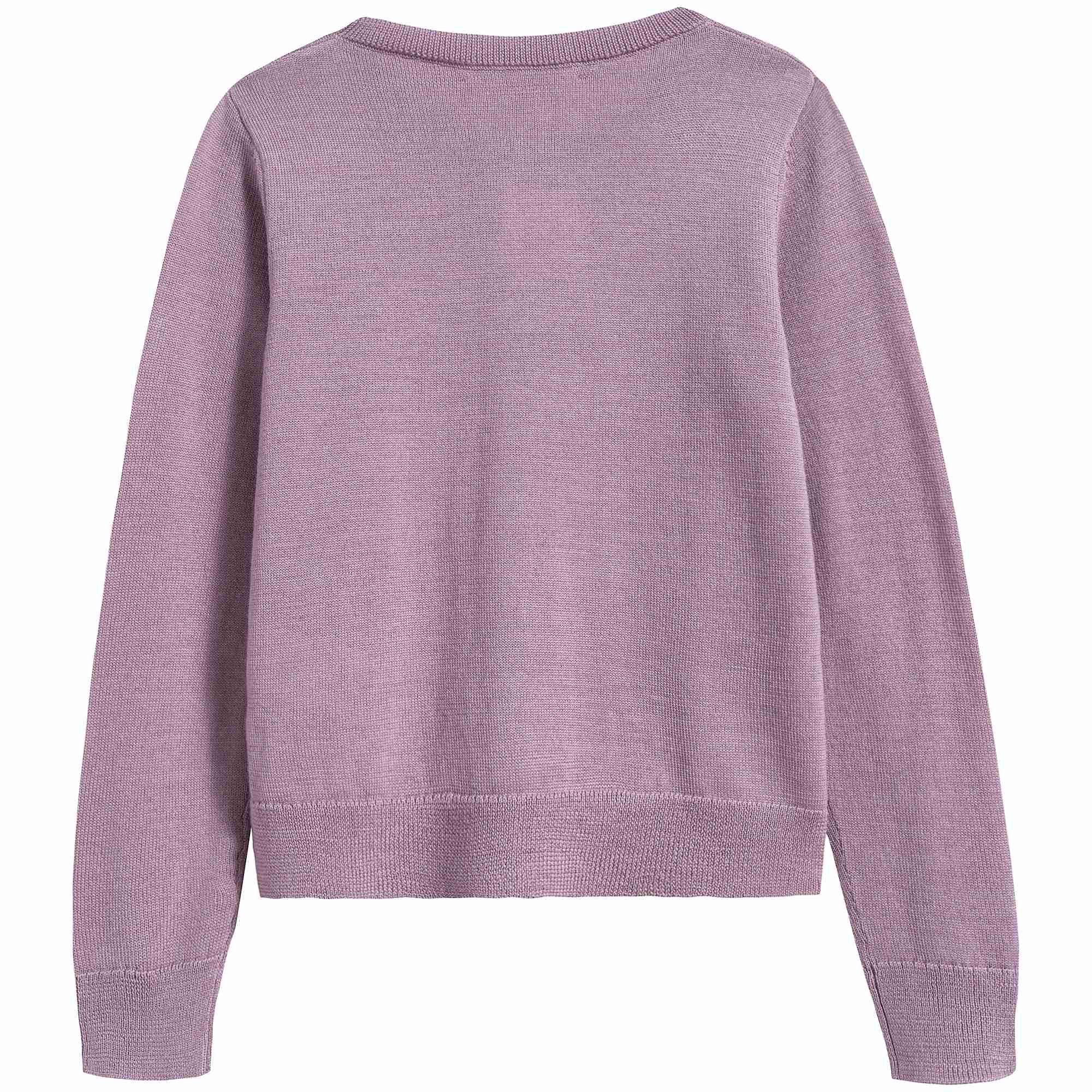 女童紫色针织开衫
