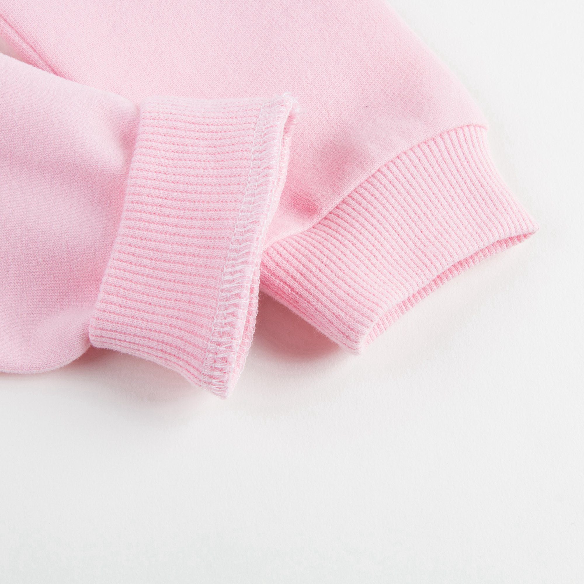 Baby Girls Pink Cotton Teddy Tracksuit