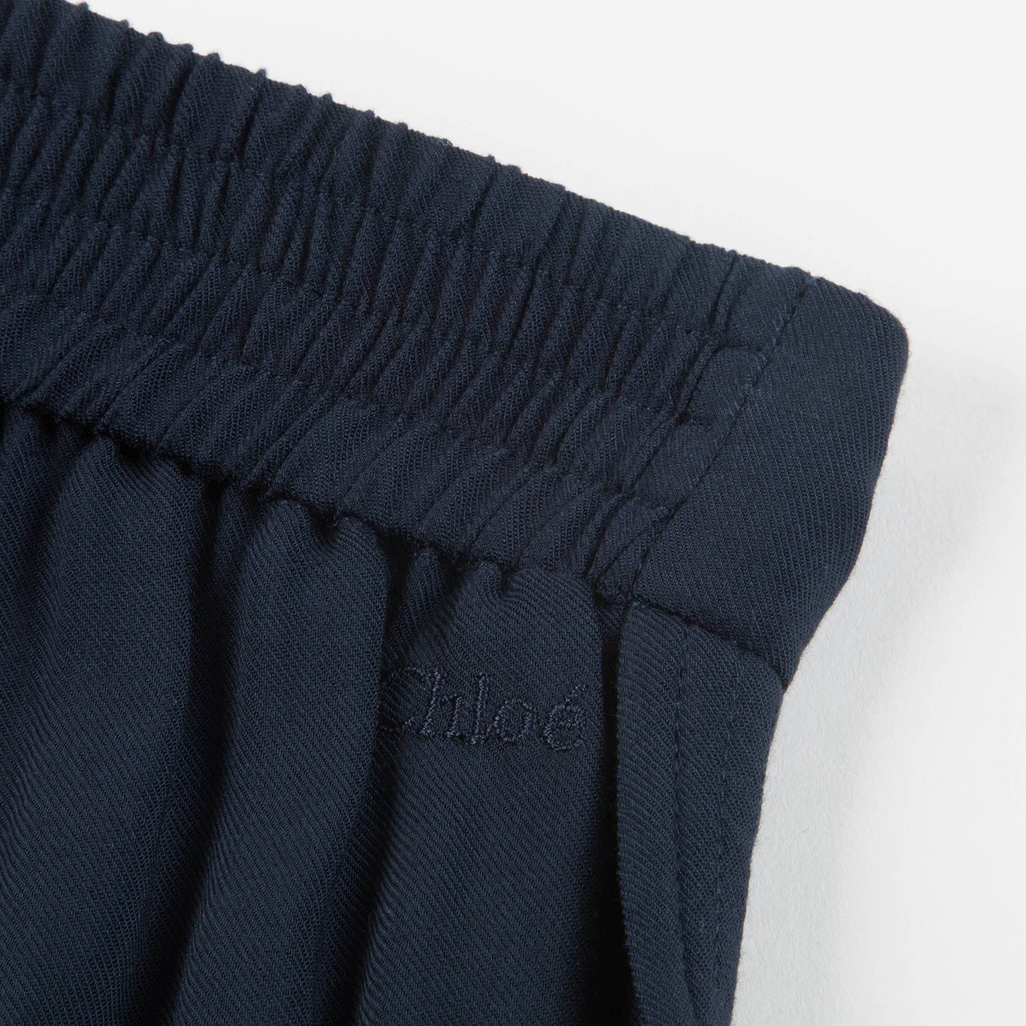 Girls Navy Blue Viscose Shorts