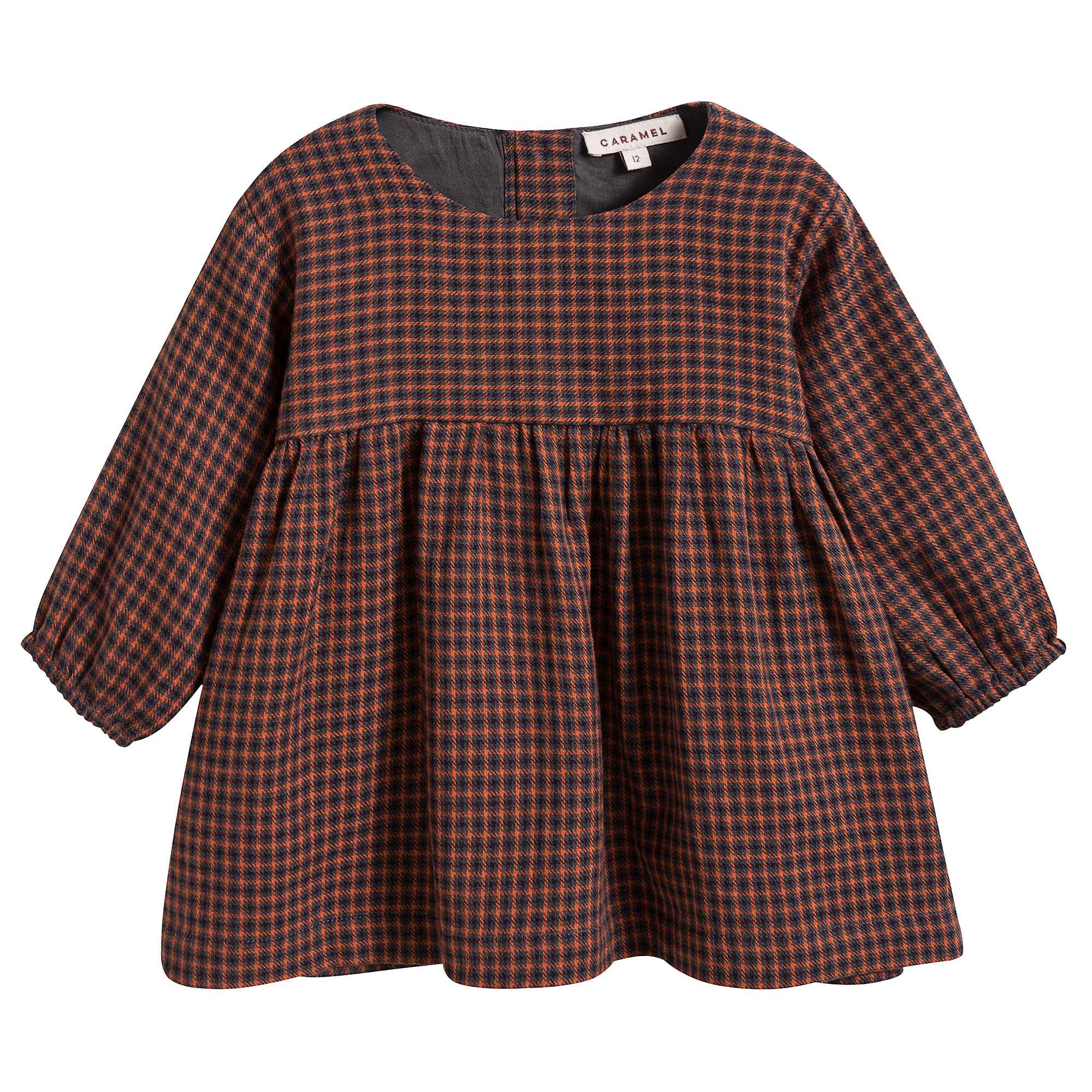 Baby Girls Orange Check Dress