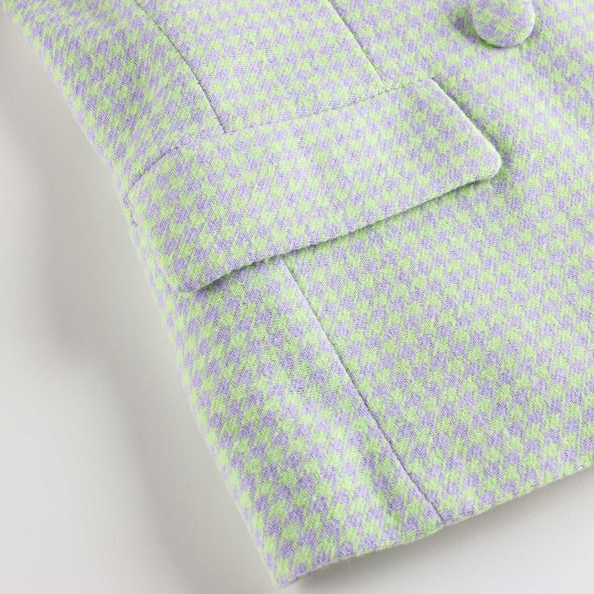 Girls Green Check Suit Coat