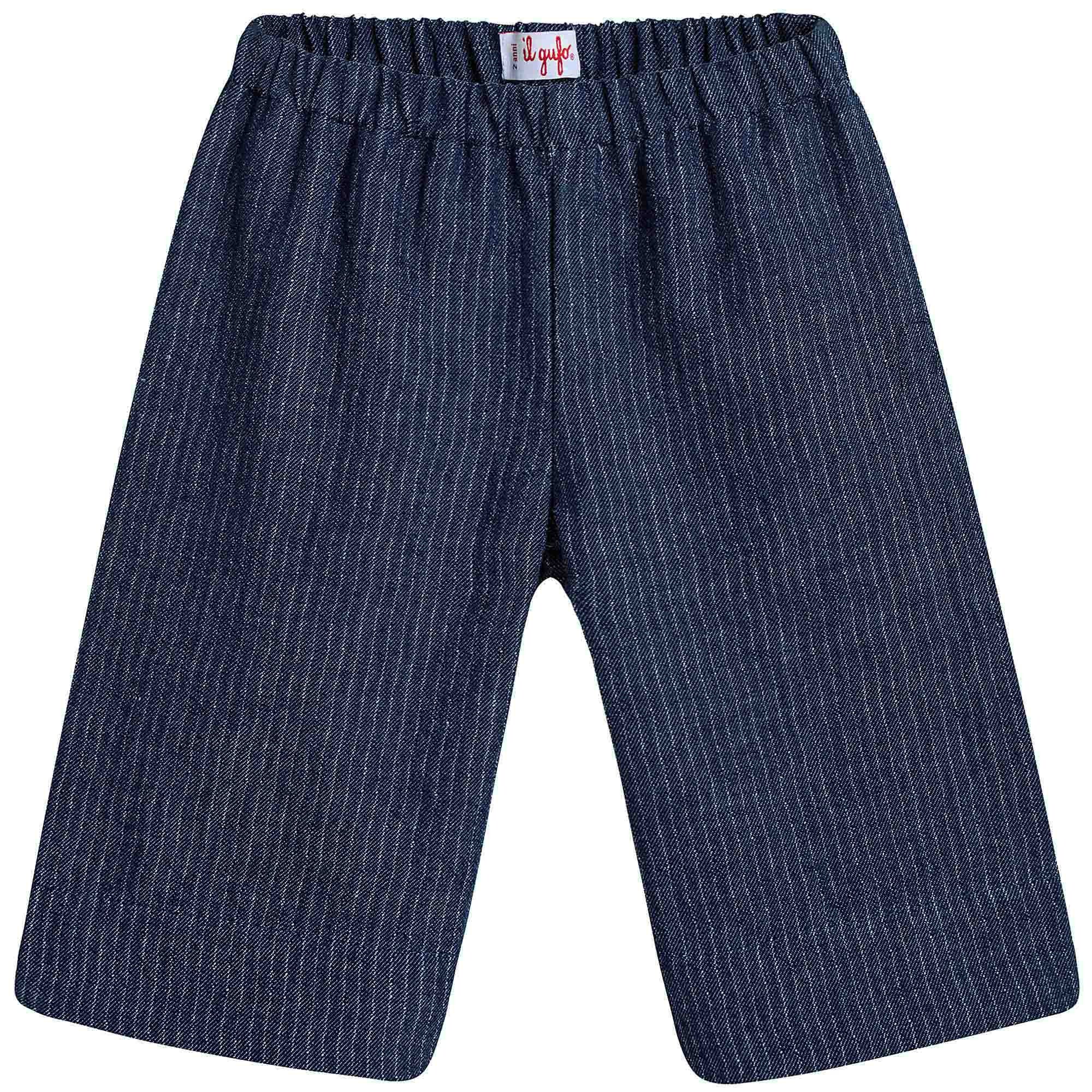 Girls Maeine Blue Pinstripe Trousers - CÉMAROSE | Children's Fashion Store - 1