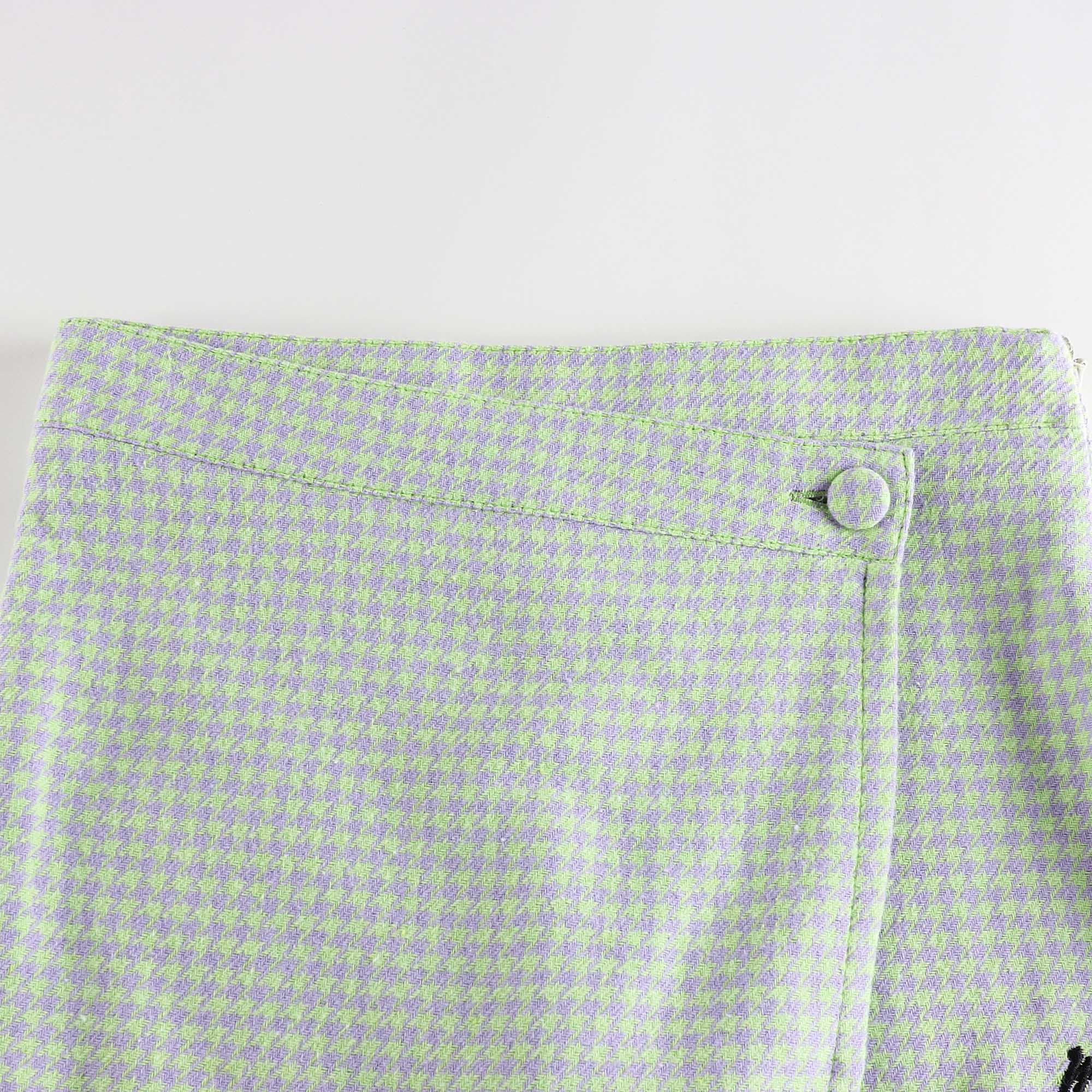 Girls Green Check Shorts