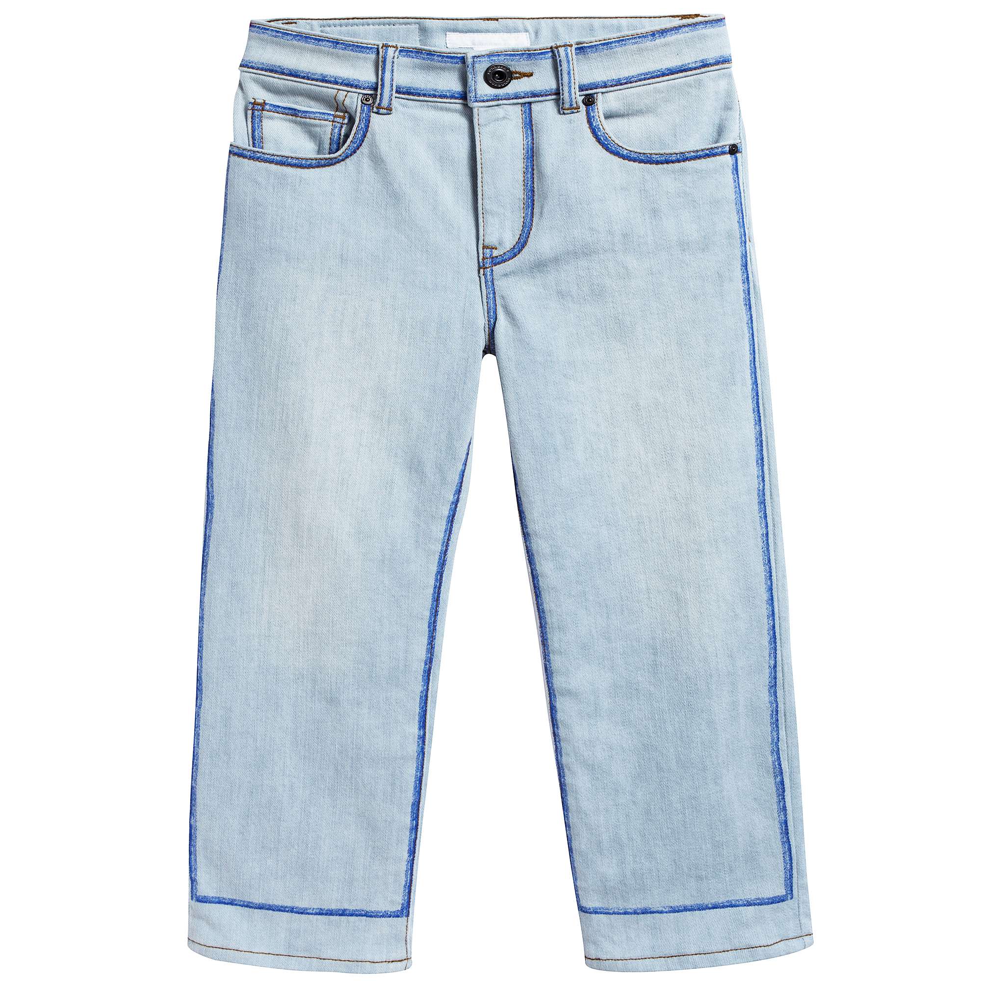 Girls Light Blue Cotton Trousers