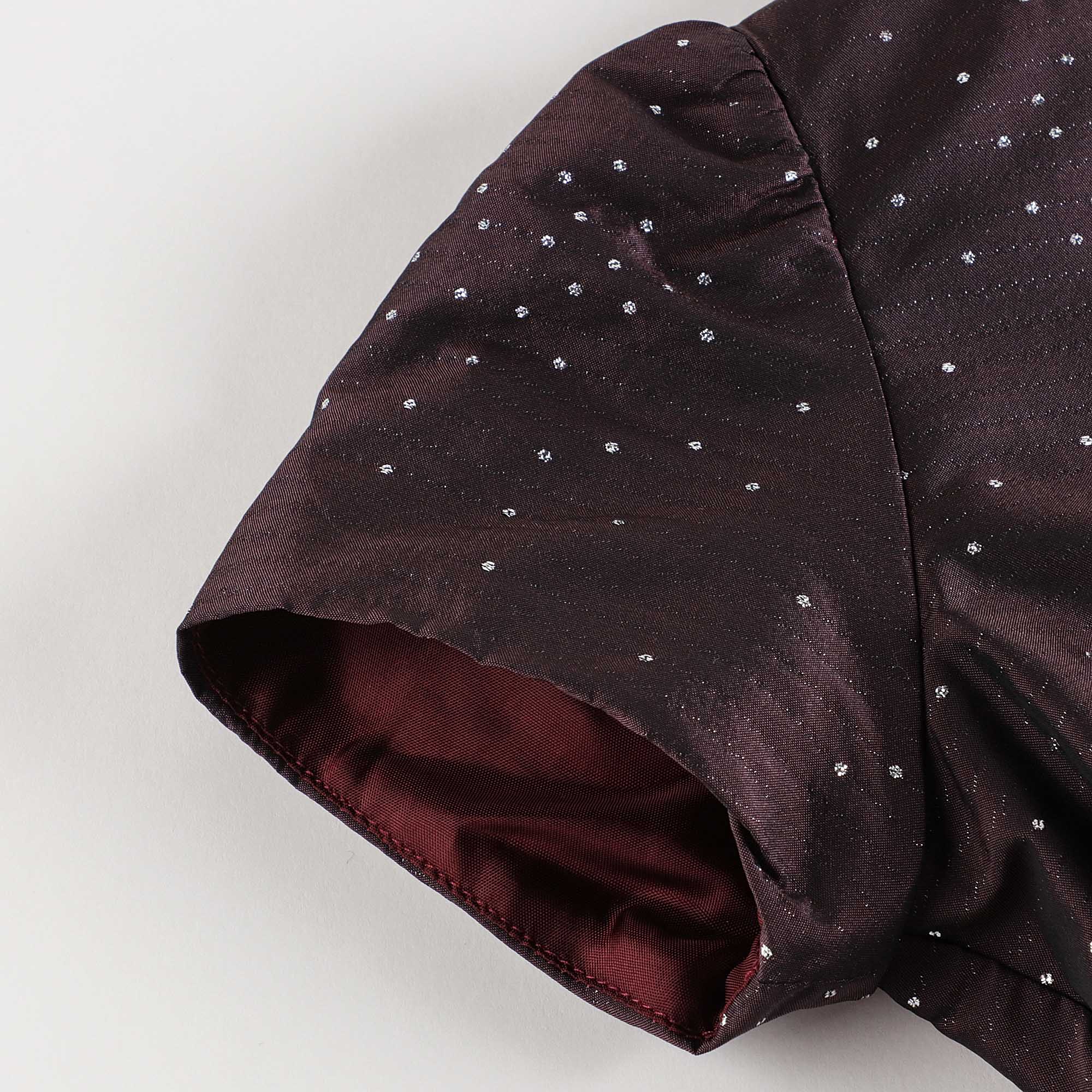 Girls Wine Red Glitter Dress