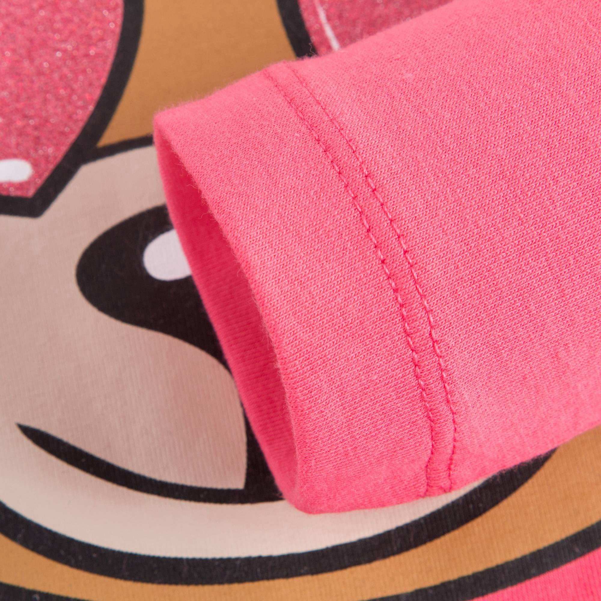 Girls Coral Pink Teddy Top